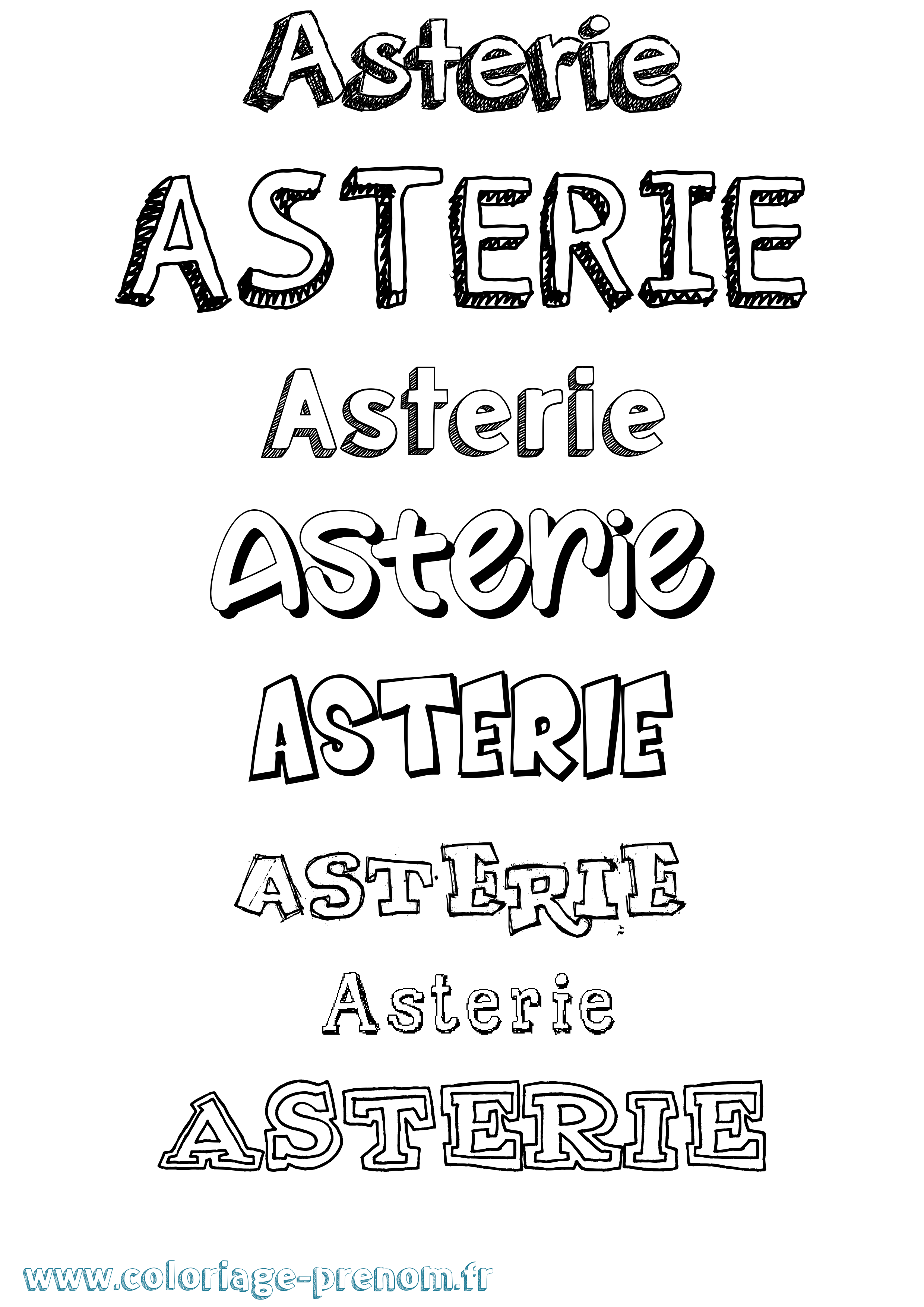 Coloriage Asterie Dessiné Coloriage prénom Asterie Dessiné
