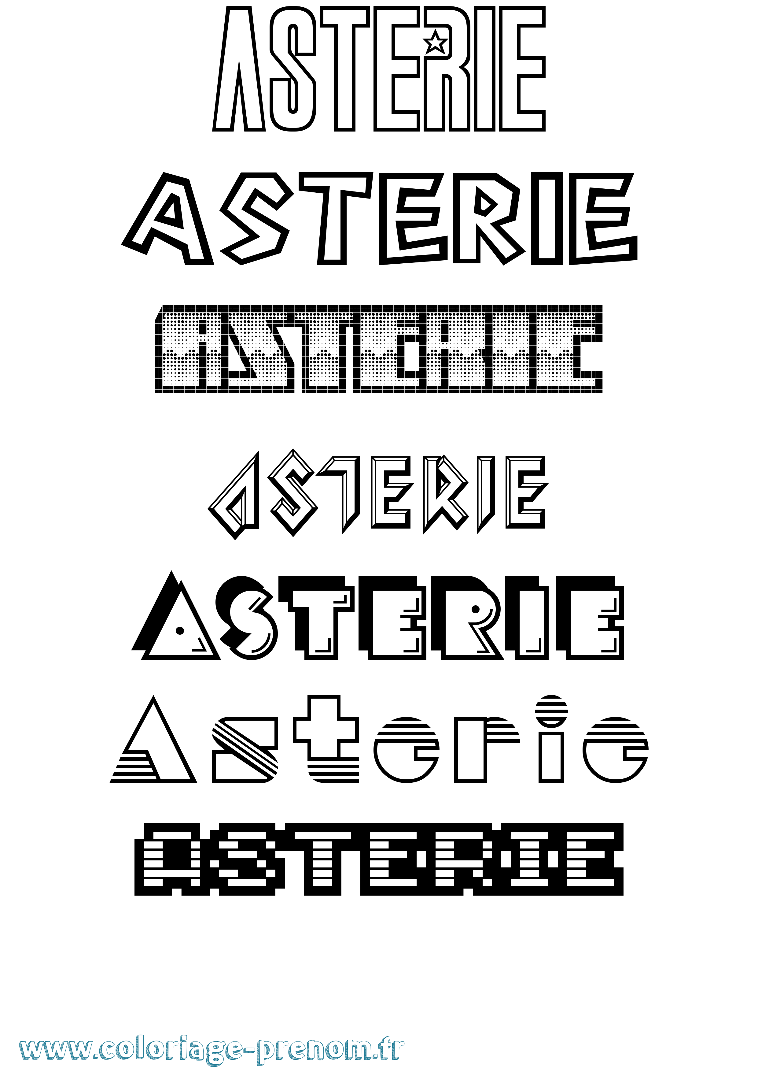 Coloriage Asterie Jeux Vidéos Coloriage prénom Asterie Jeux Vidéos