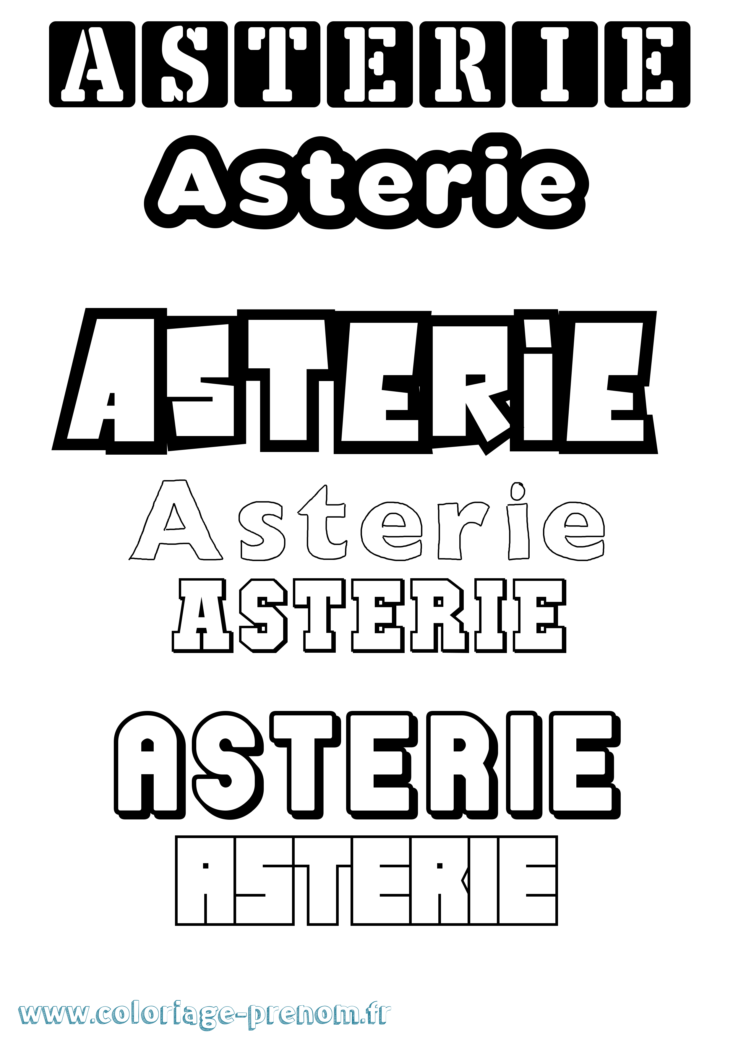 Coloriage Asterie Simple Coloriage prénom Asterie Simple