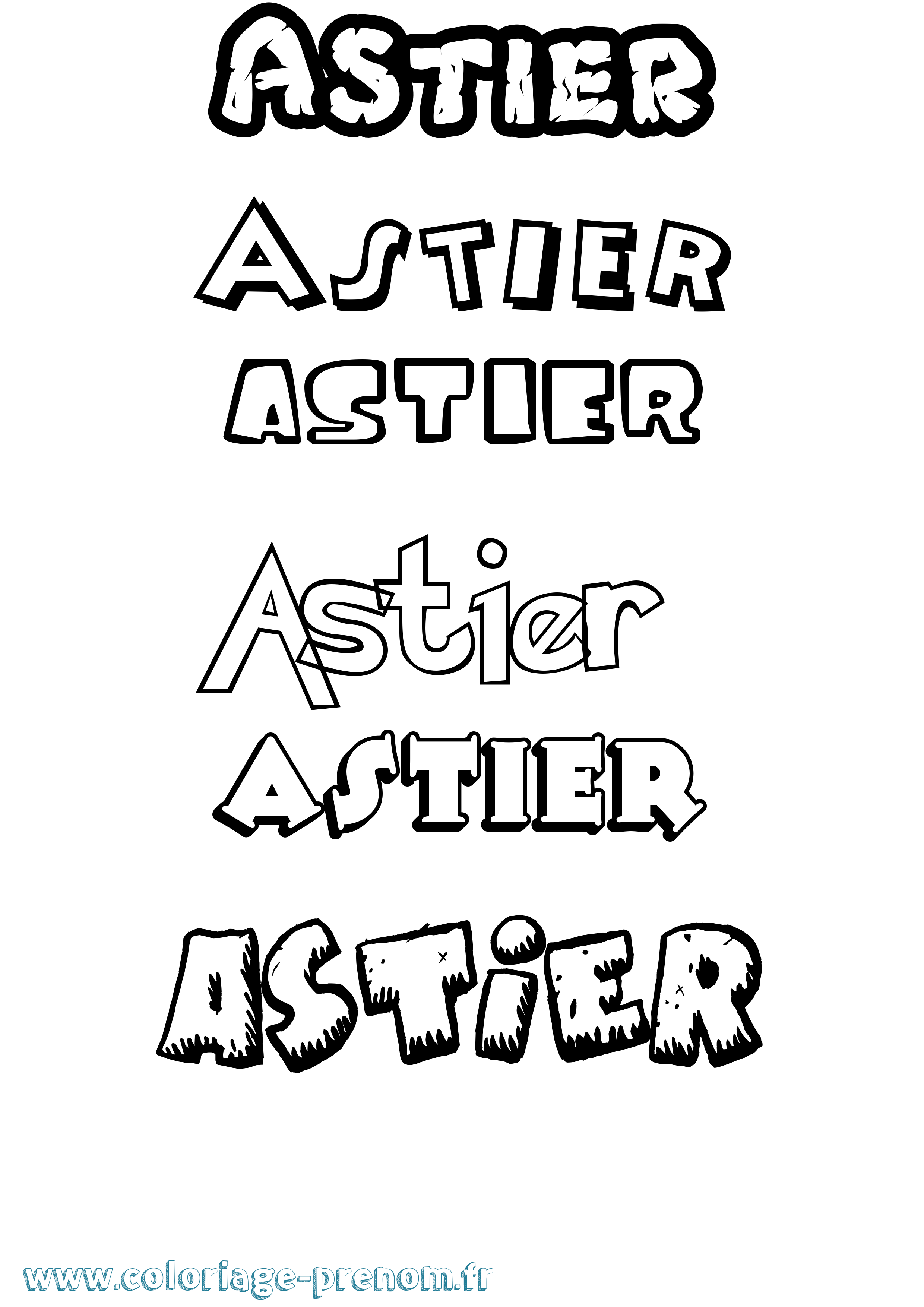 Coloriage prénom Astier Dessin Animé
