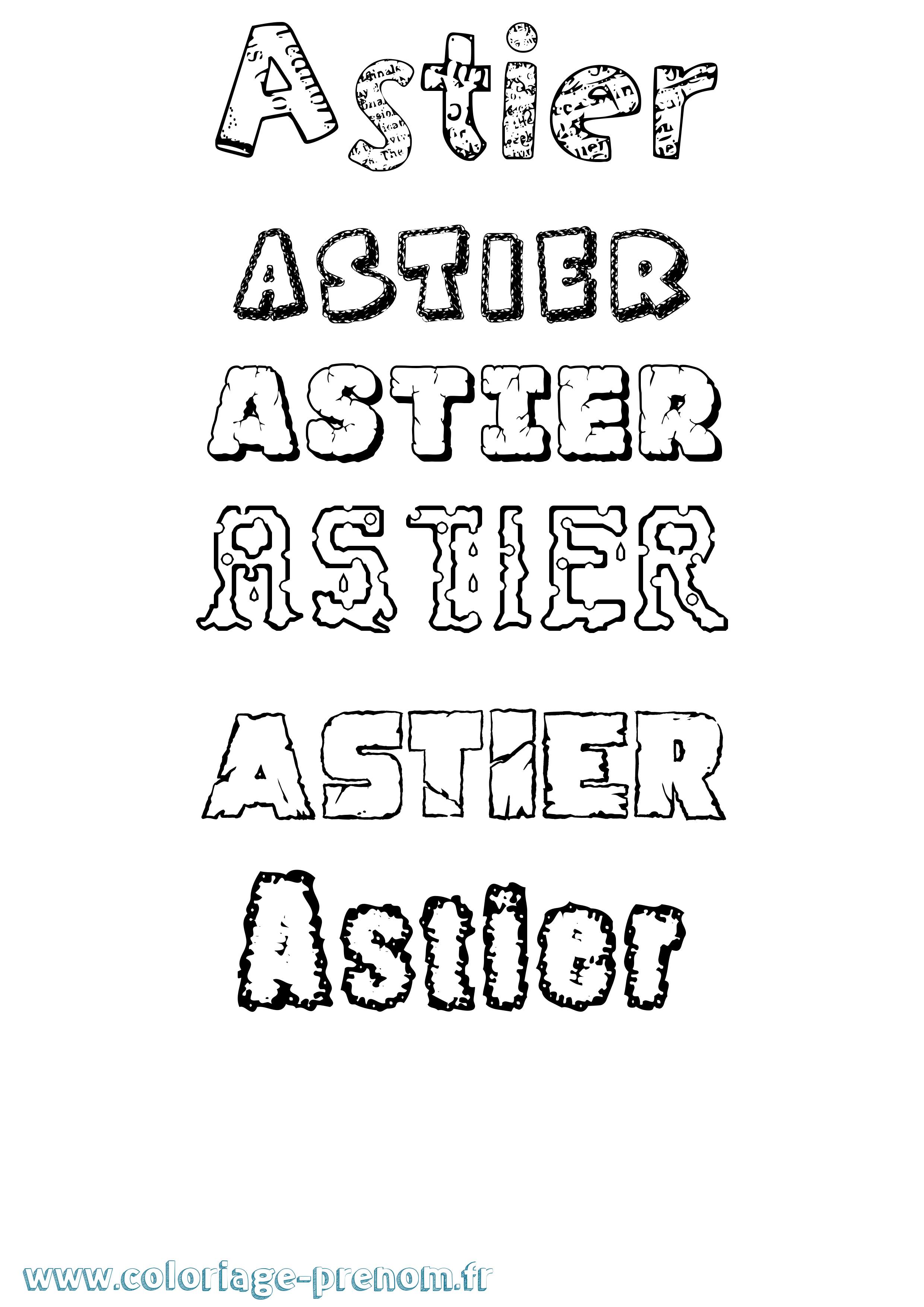 Coloriage Astier Destructuré Coloriage prénom Astier Destructuré
