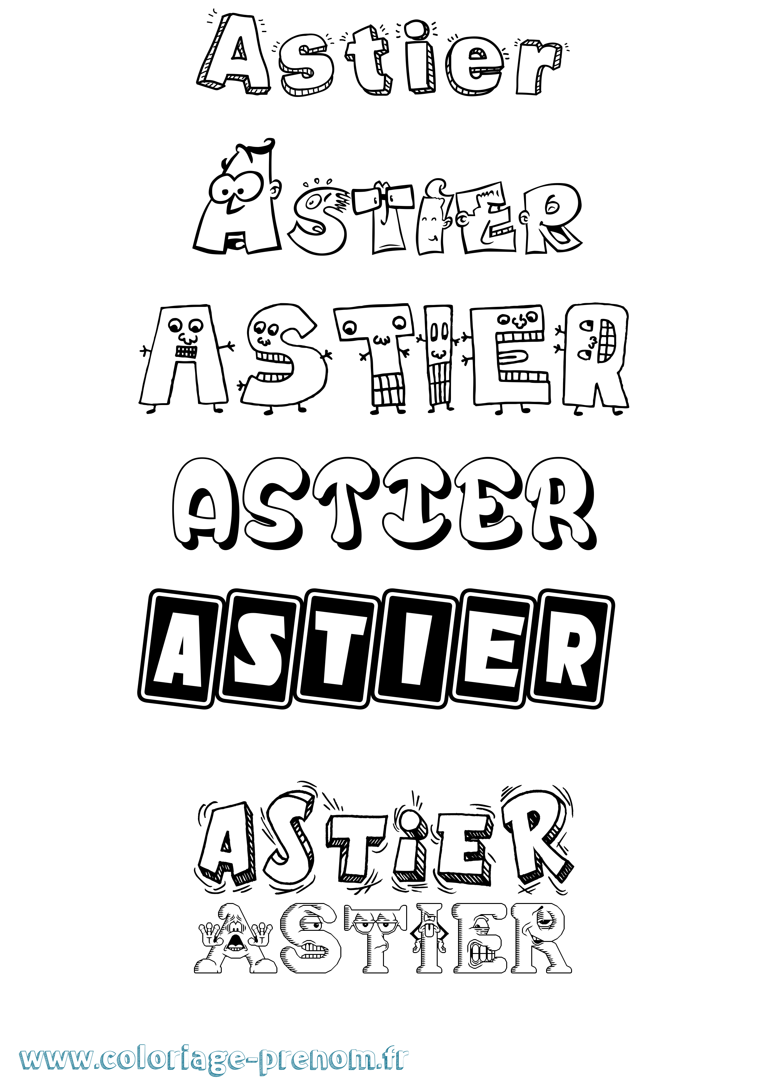 Coloriage prénom Astier Fun