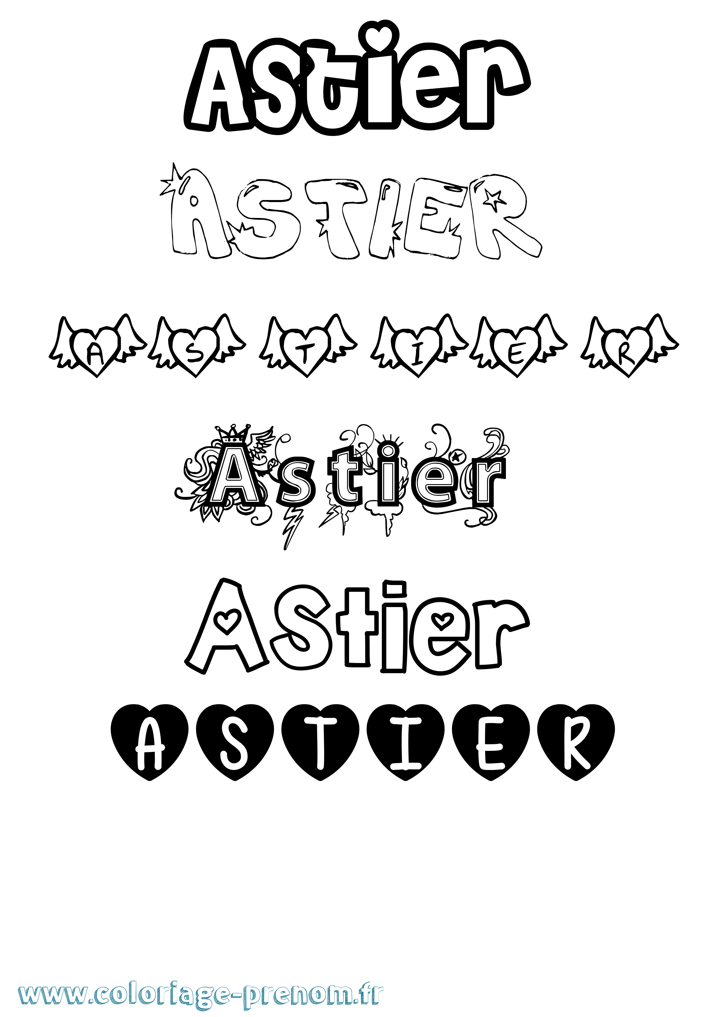 Coloriage Astier Girly Coloriage prénom Astier Girly
