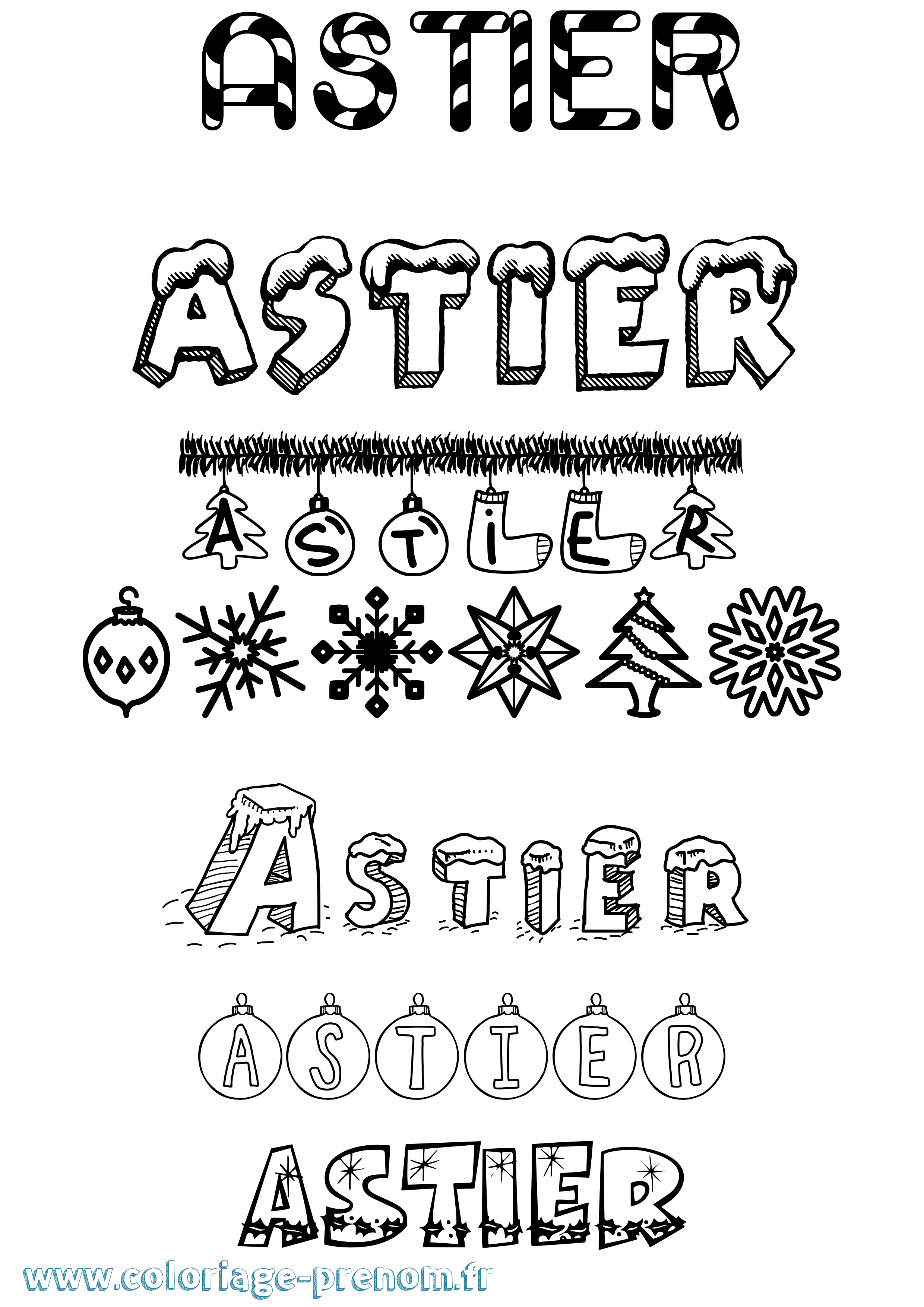 Coloriage Astier Noël Coloriage prénom Astier Noël