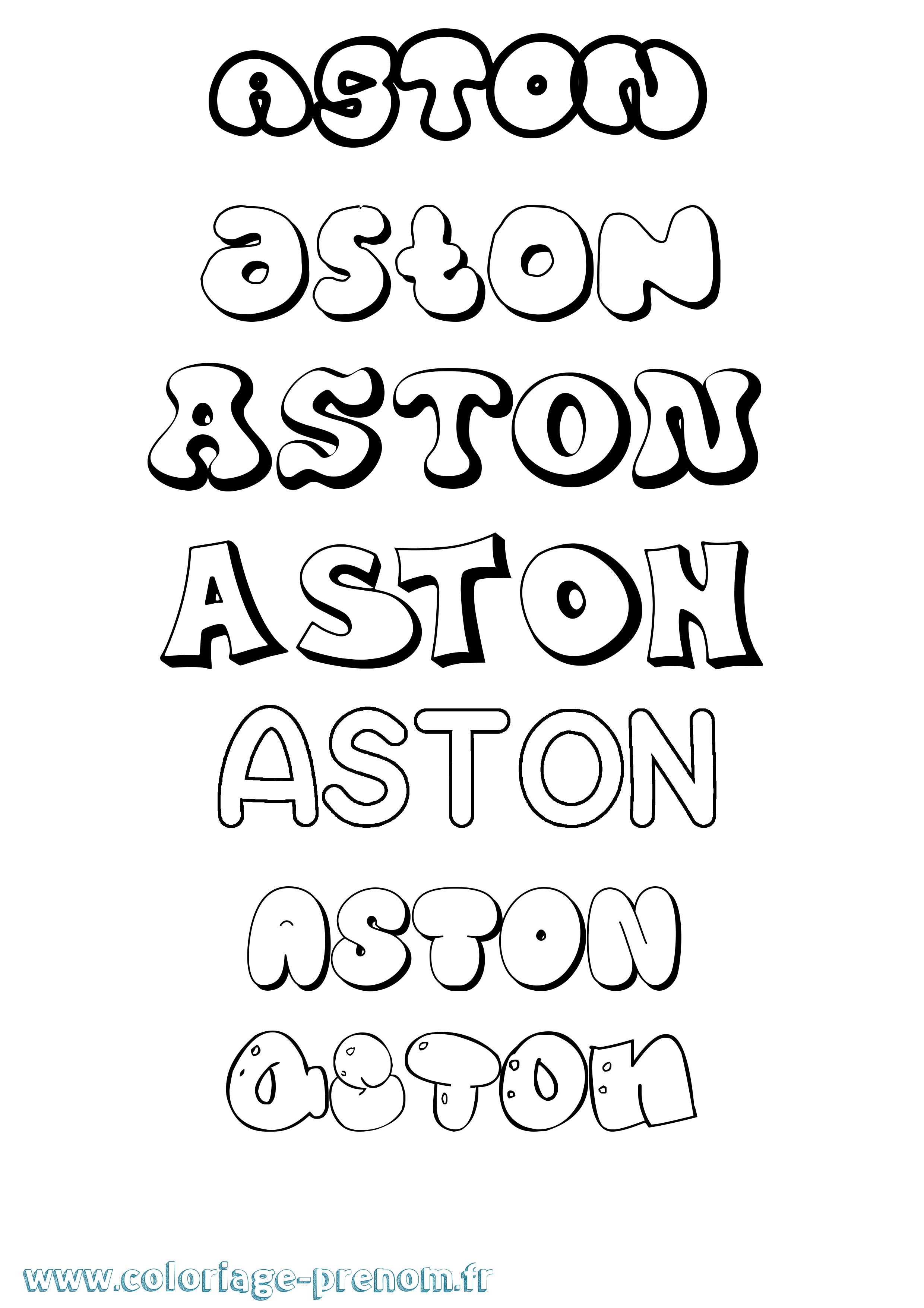 Coloriage Aston Bubble Coloriage prénom Aston Bubble
