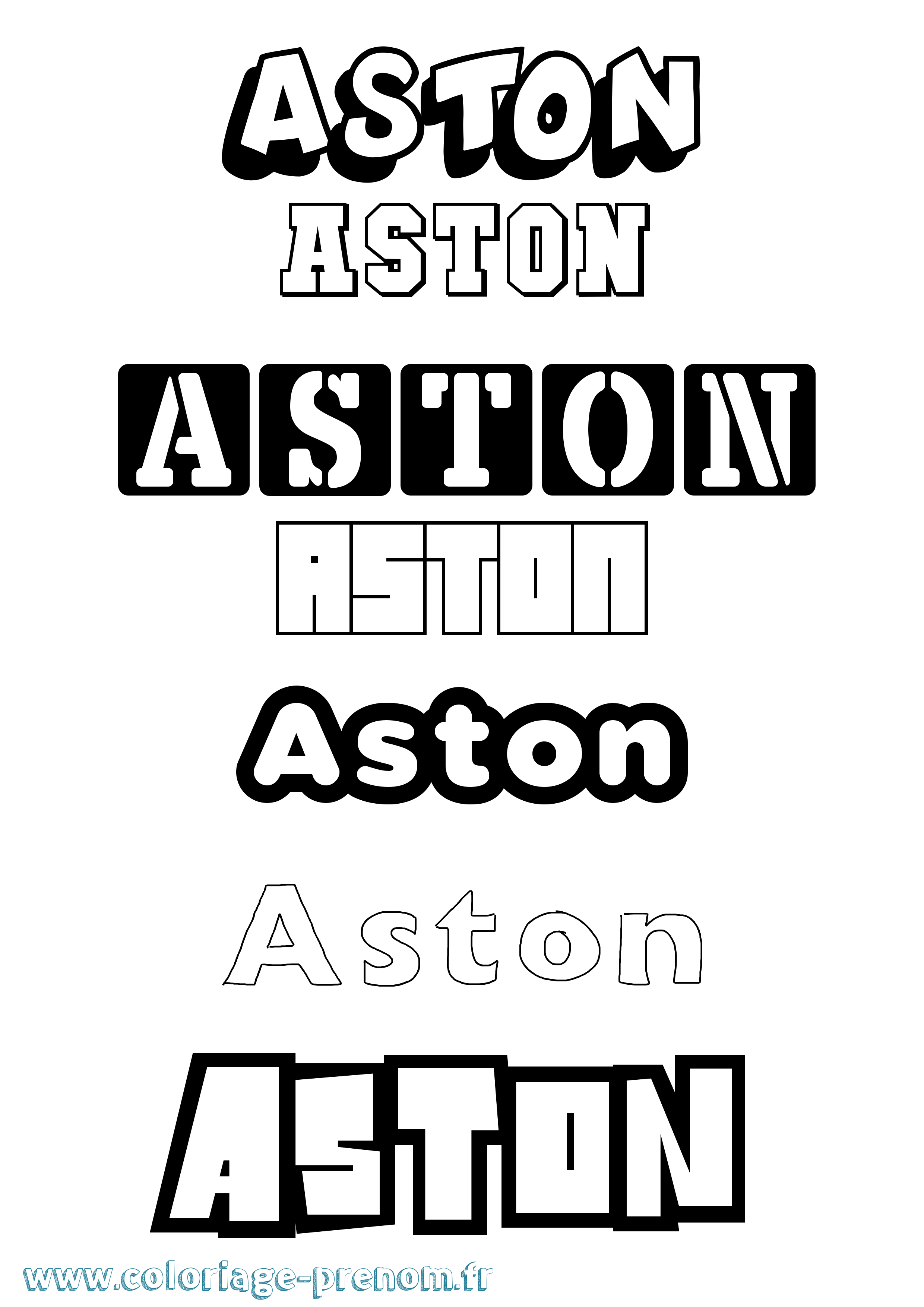 Coloriage Aston Simple Coloriage prénom Aston Simple