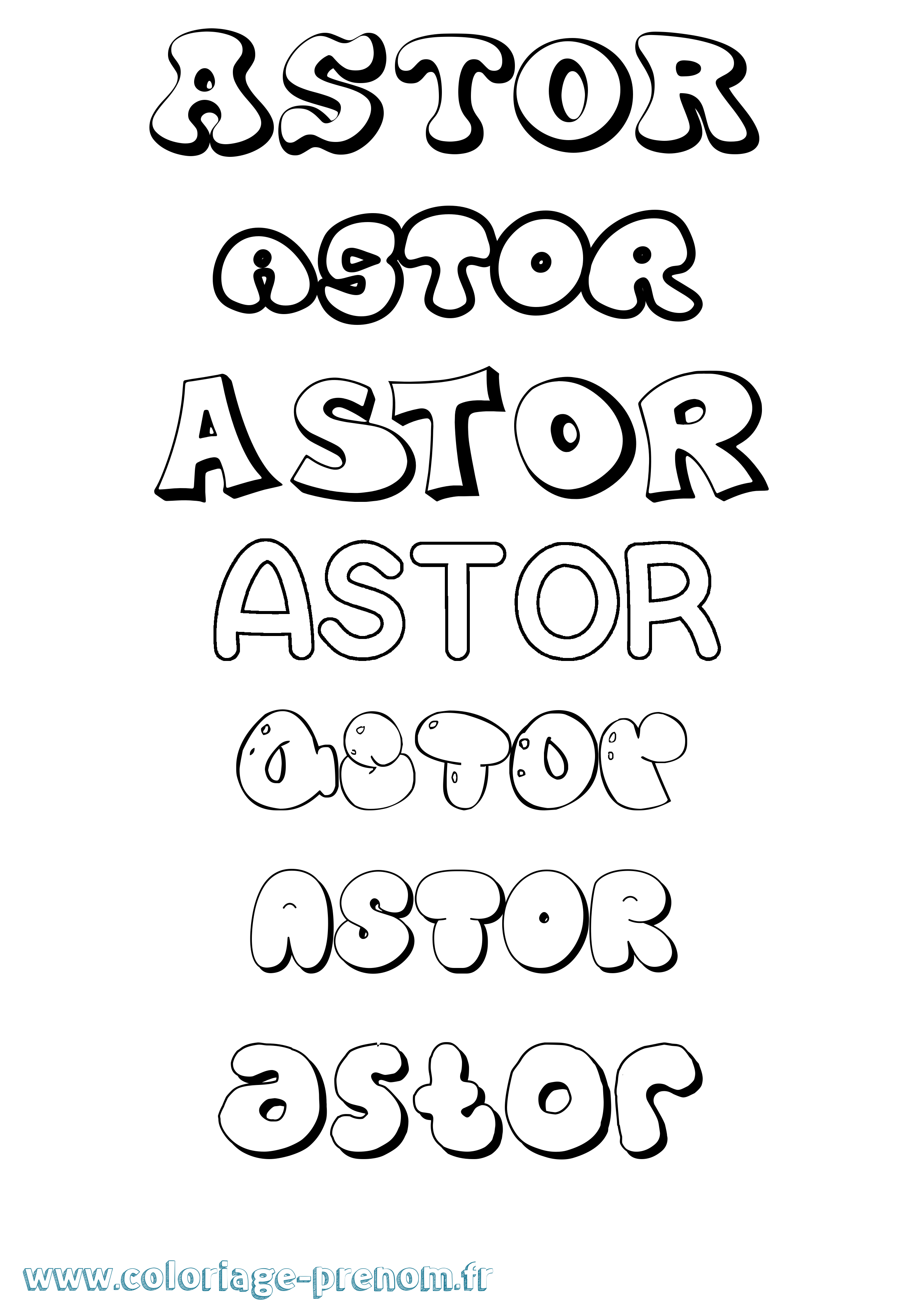 Coloriage Astor Bubble Coloriage prénom Astor Bubble