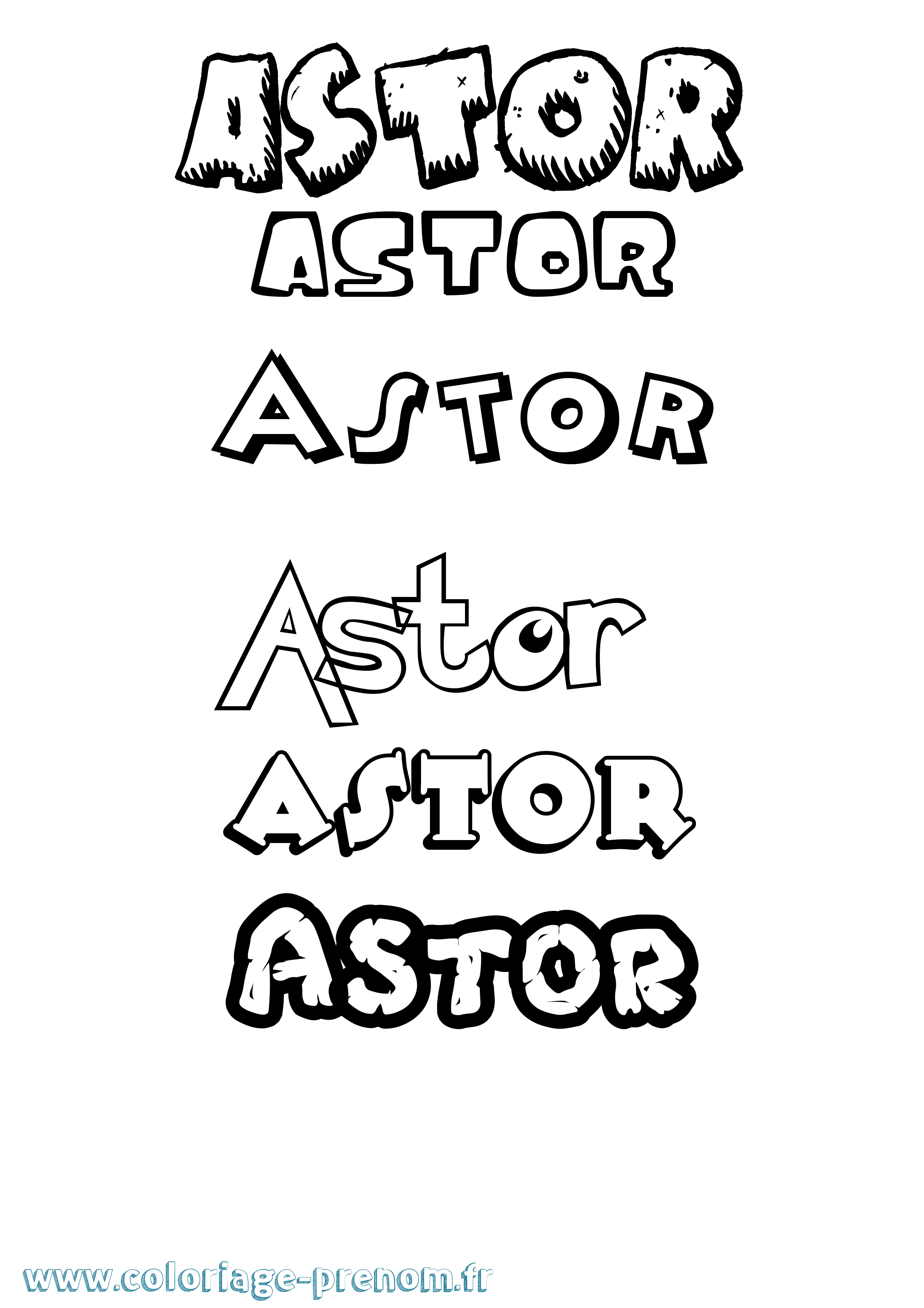 Coloriage Astor Dessin Animé Coloriage prénom Astor Dessin Animé