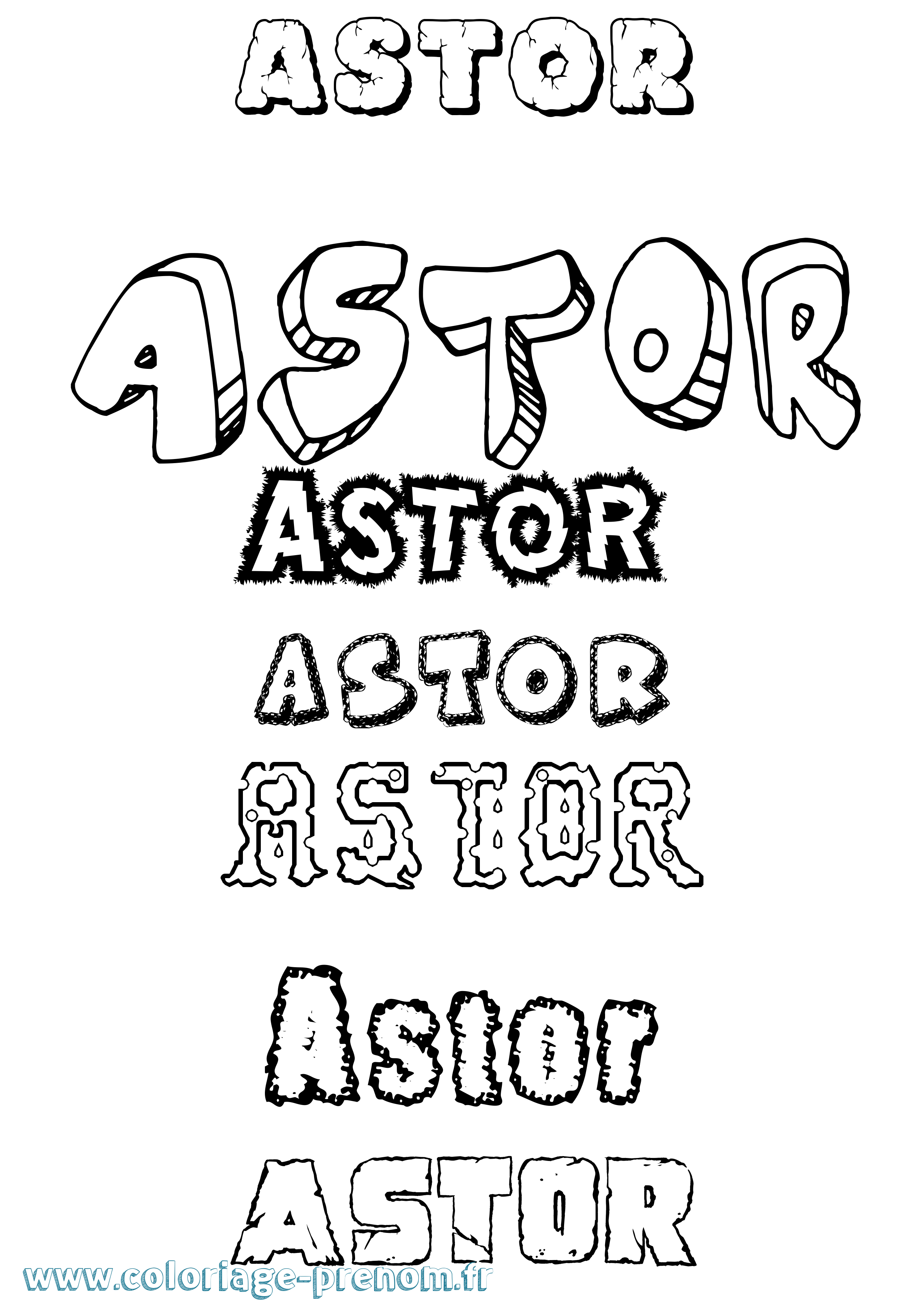Coloriage Astor Destructuré Coloriage prénom Astor Destructuré