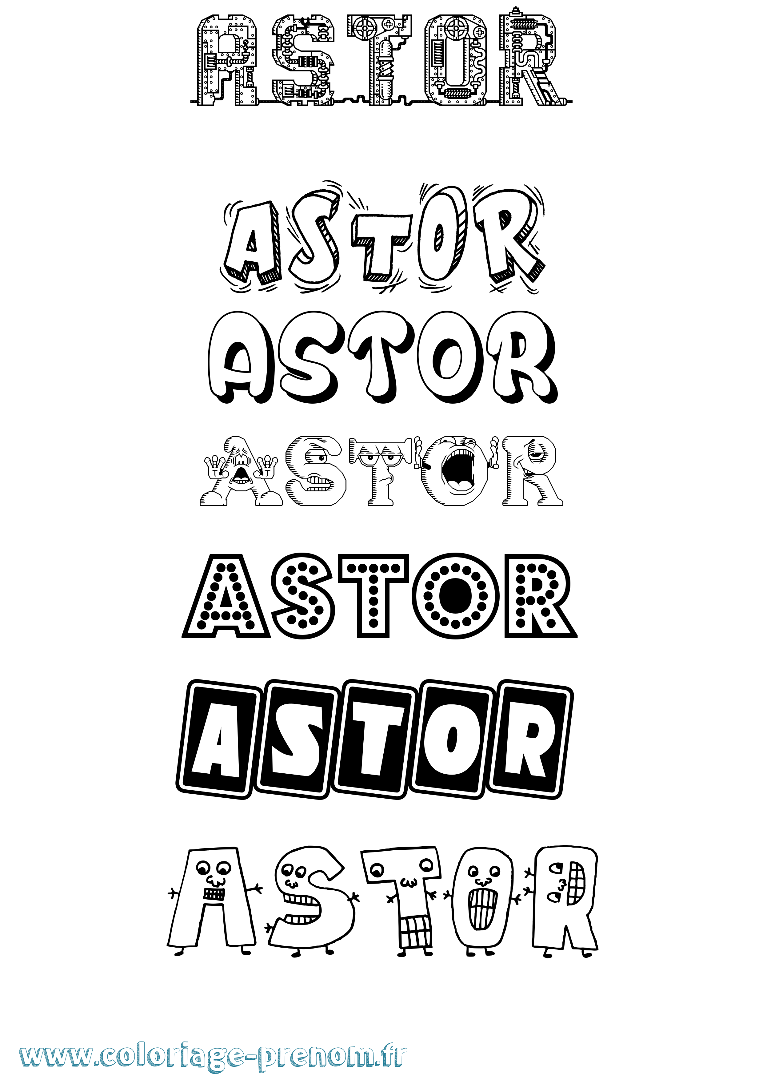 Coloriage Astor Fun Coloriage prénom Astor Fun
