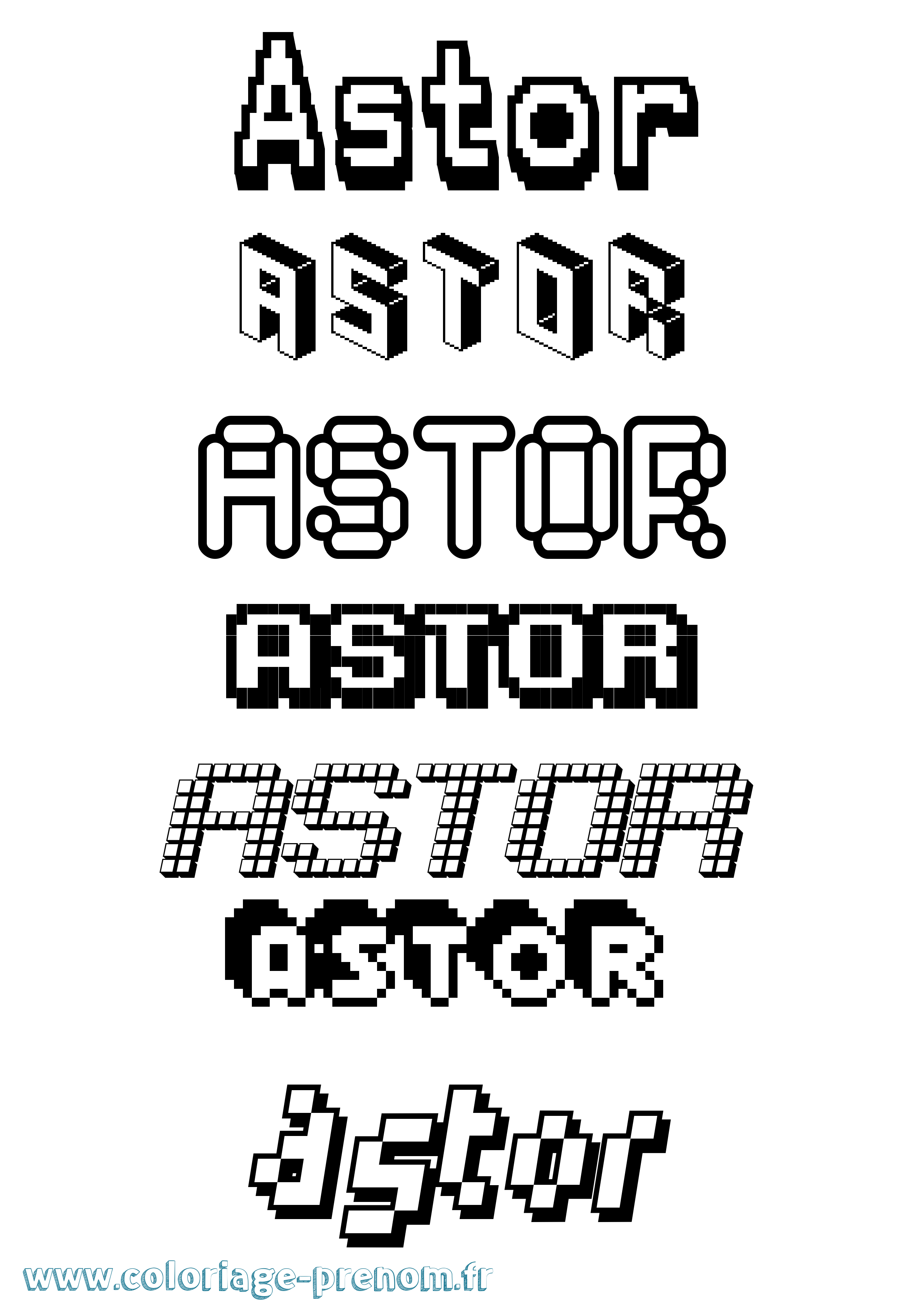 Coloriage Astor Pixel Coloriage prénom Astor Pixel
