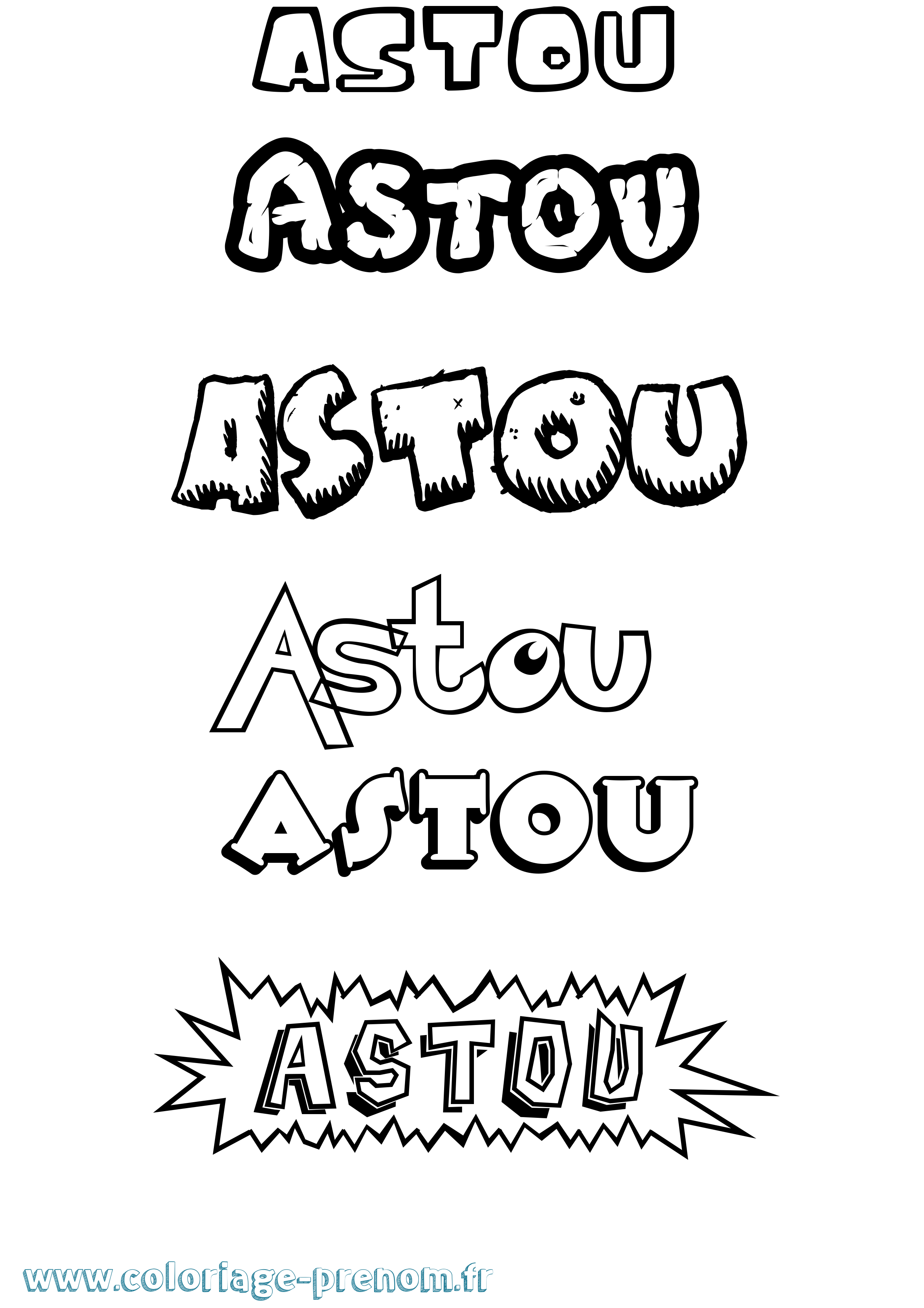 Coloriage prénom Astou Dessin Animé