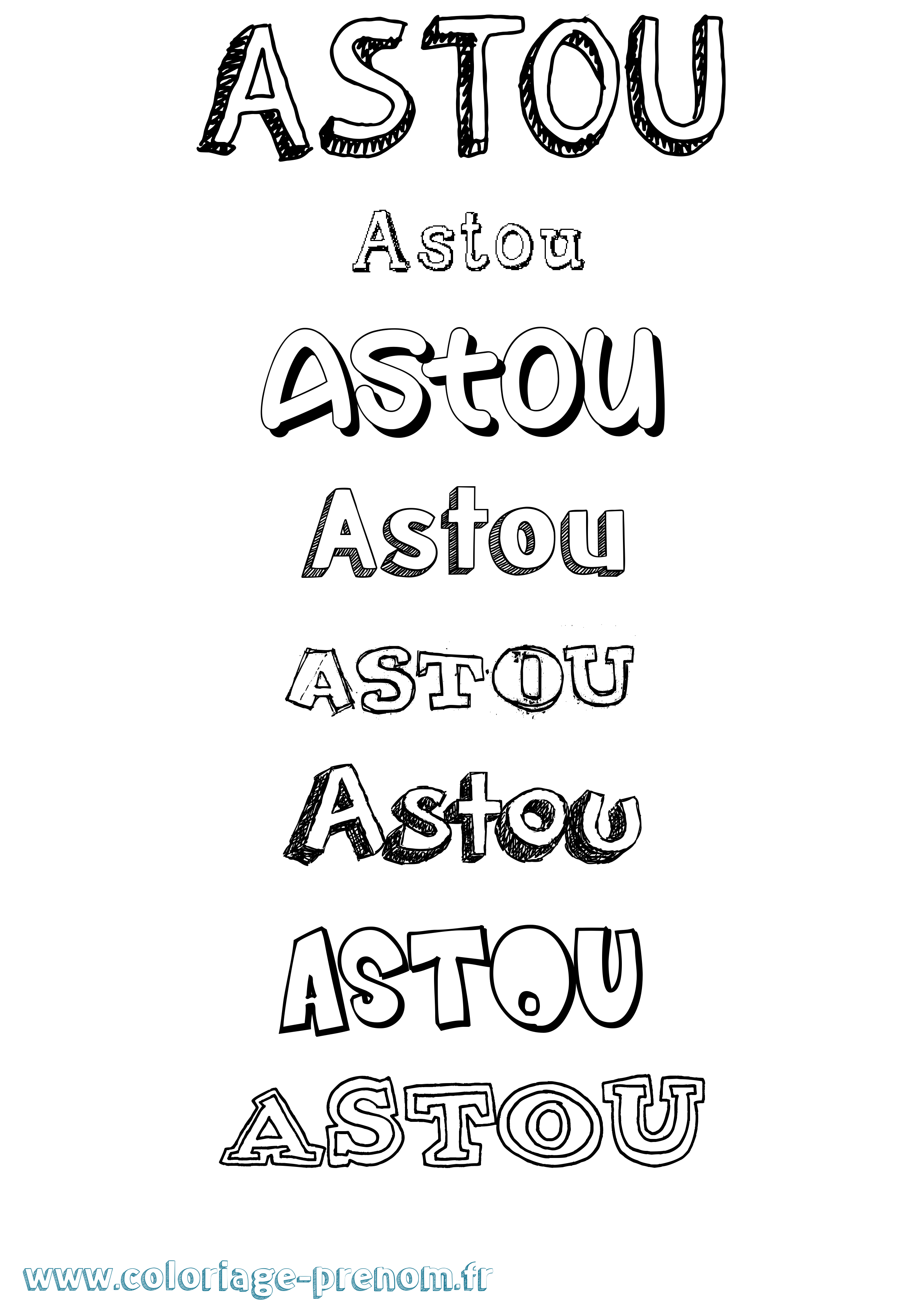 Coloriage prénom Astou Dessiné