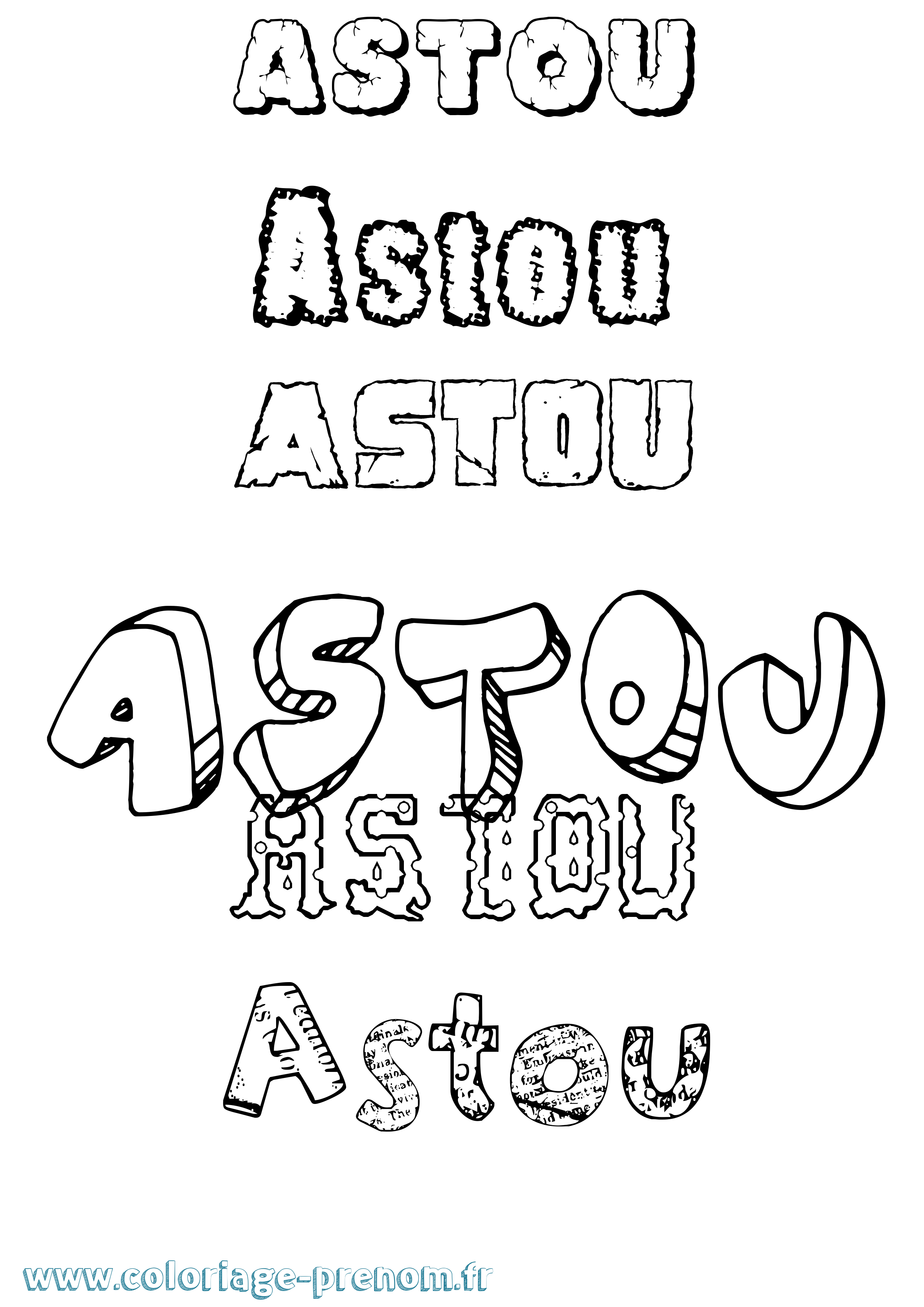 Coloriage prénom Astou Destructuré