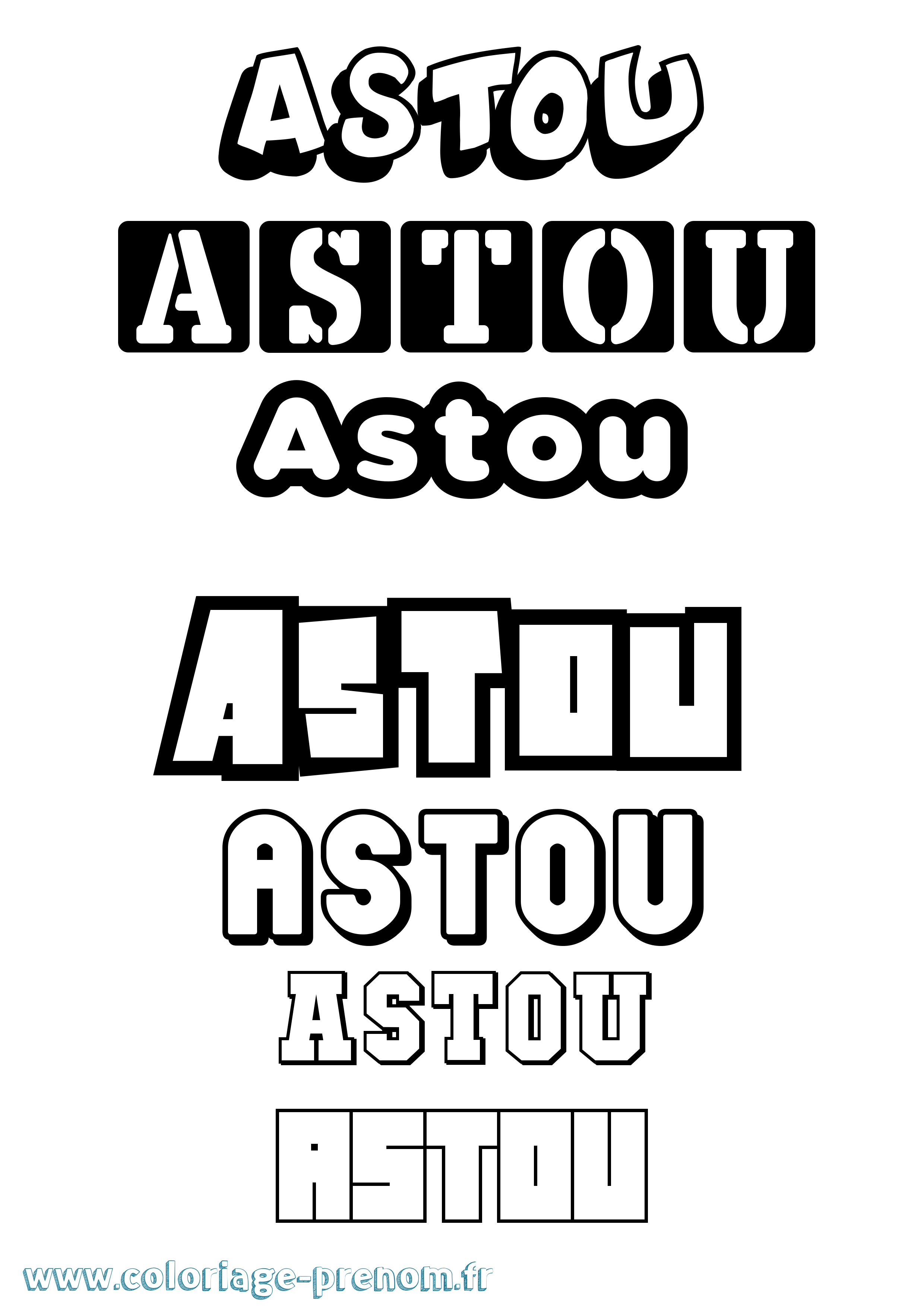 Coloriage prénom Astou Simple