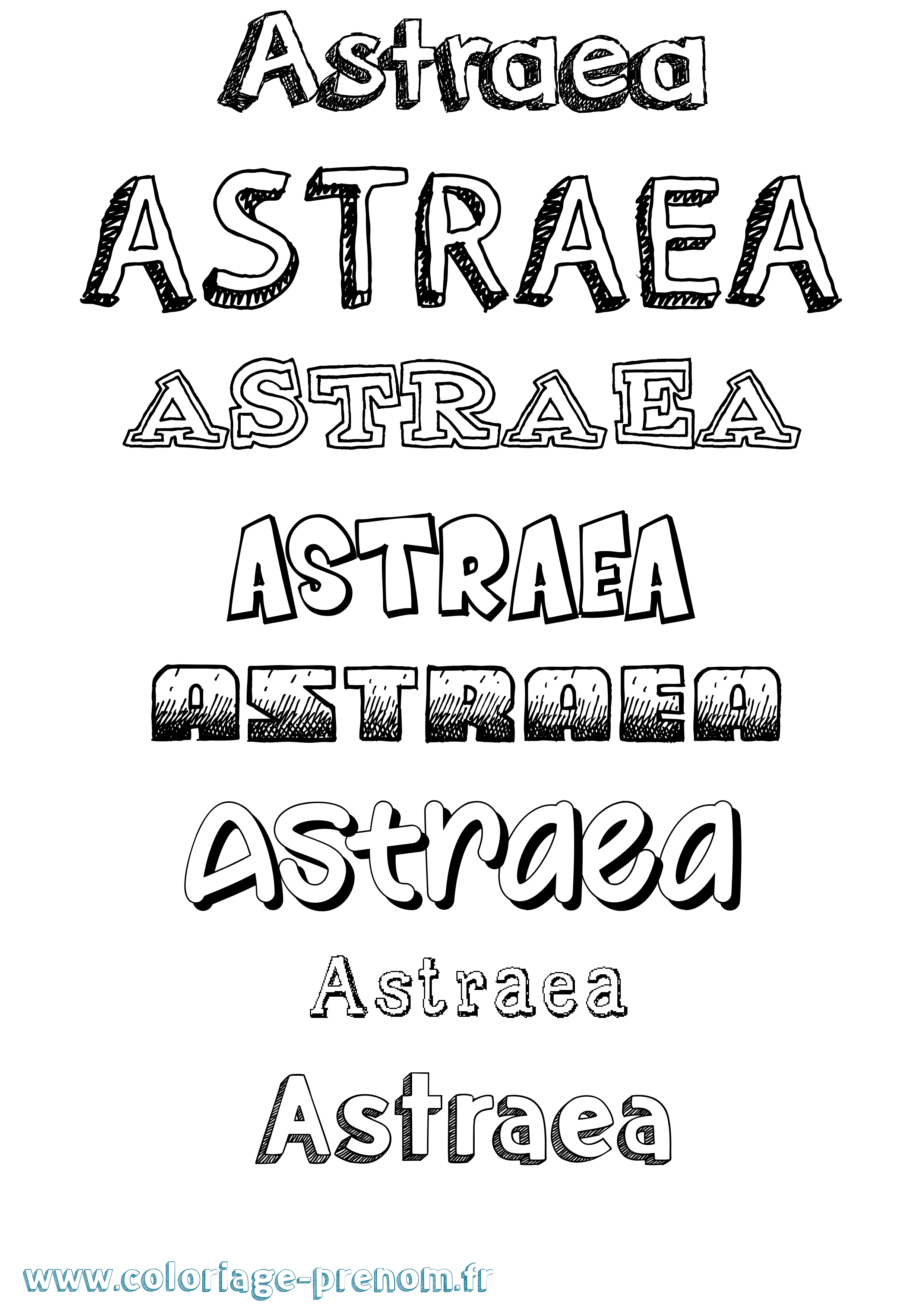 Coloriage prénom Astraea Dessiné