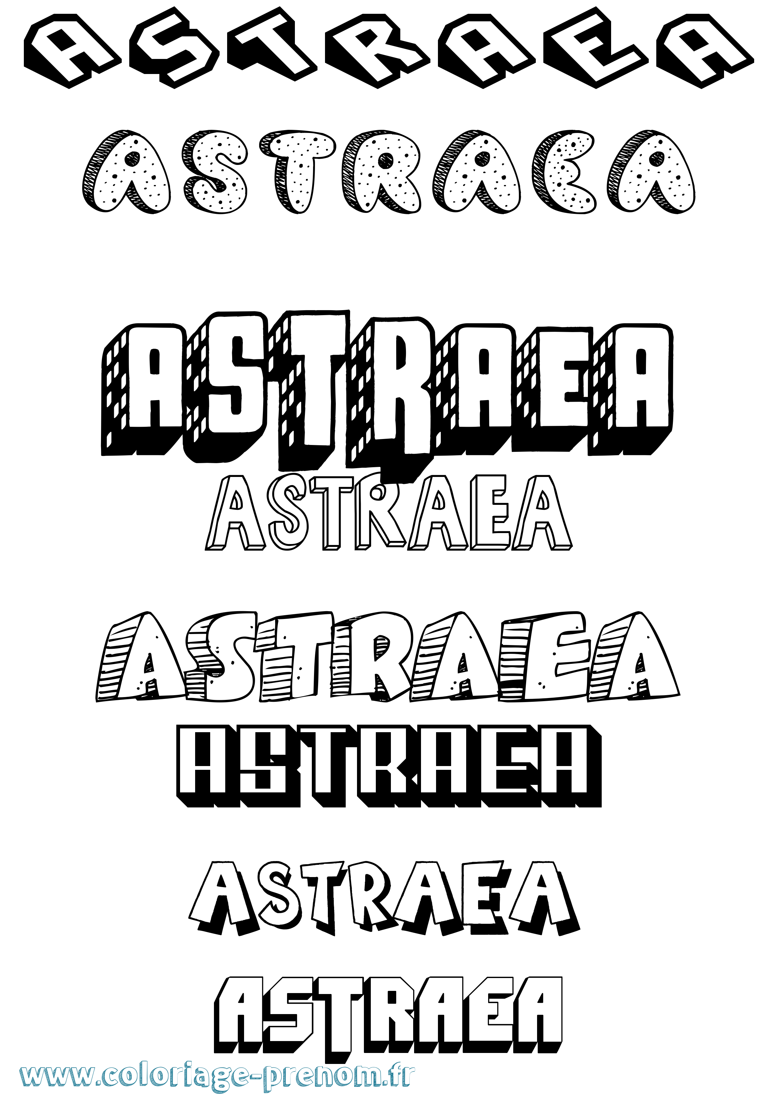Coloriage prénom Astraea Effet 3D