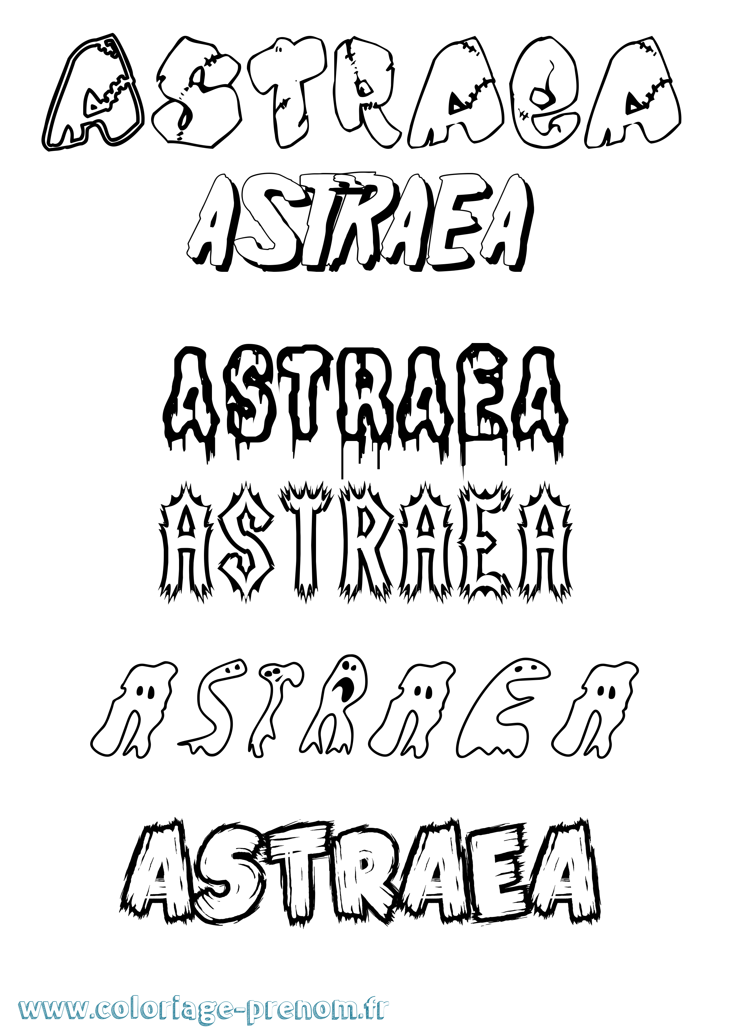 Coloriage Astraea Frisson Coloriage prénom Astraea Frisson