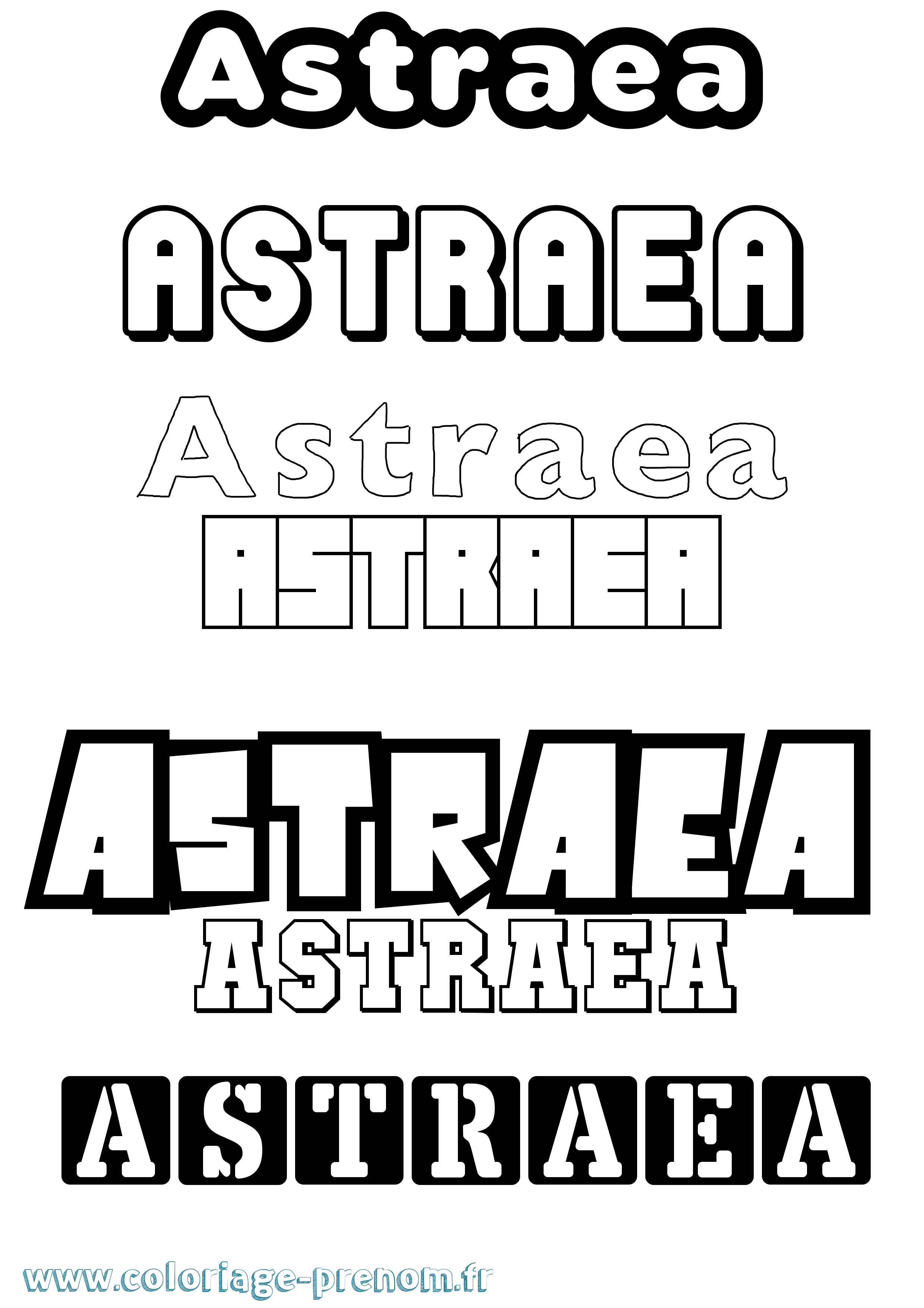Coloriage Astraea Simple Coloriage prénom Astraea Simple