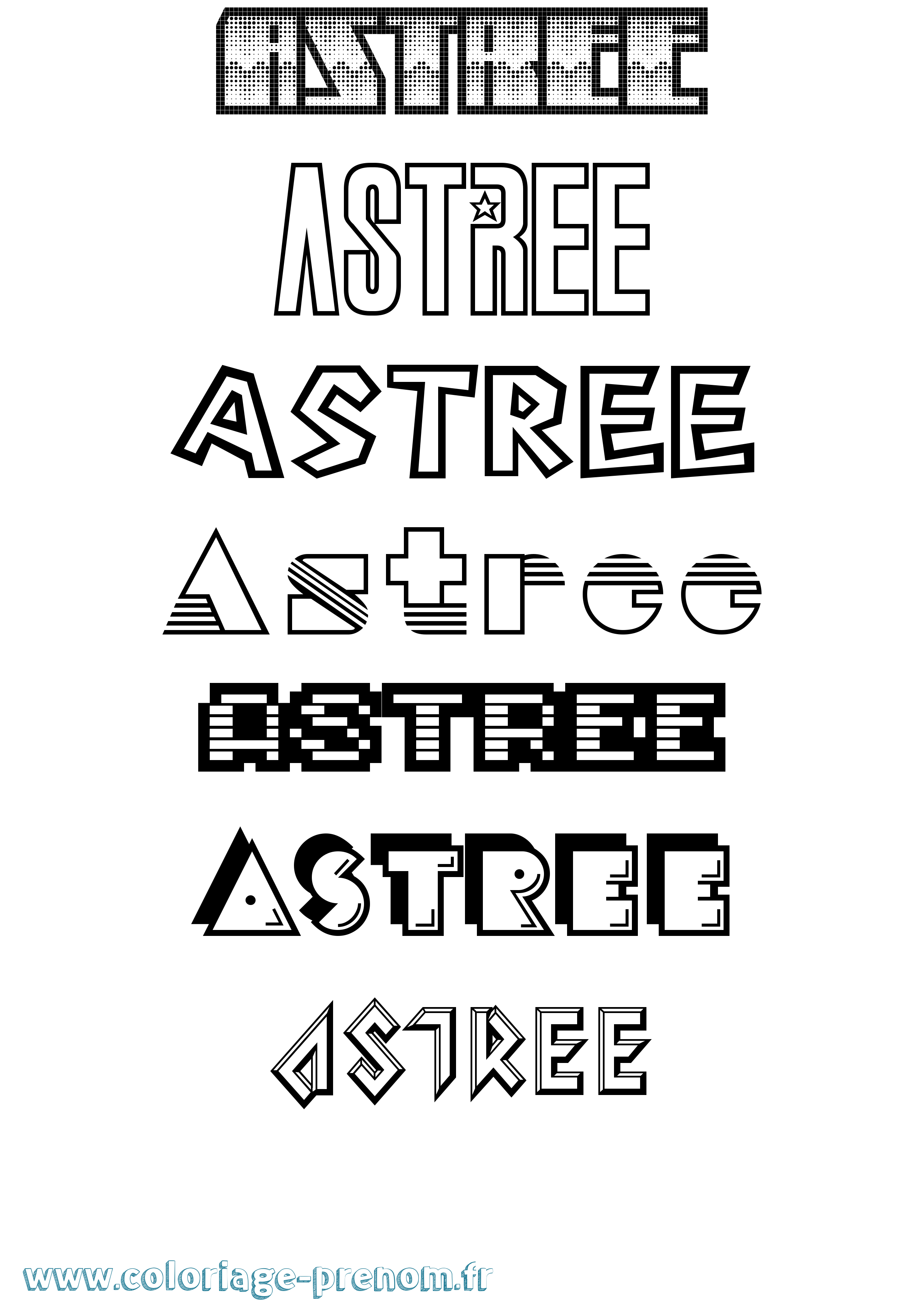 Coloriage prénom Astree Jeux Vidéos