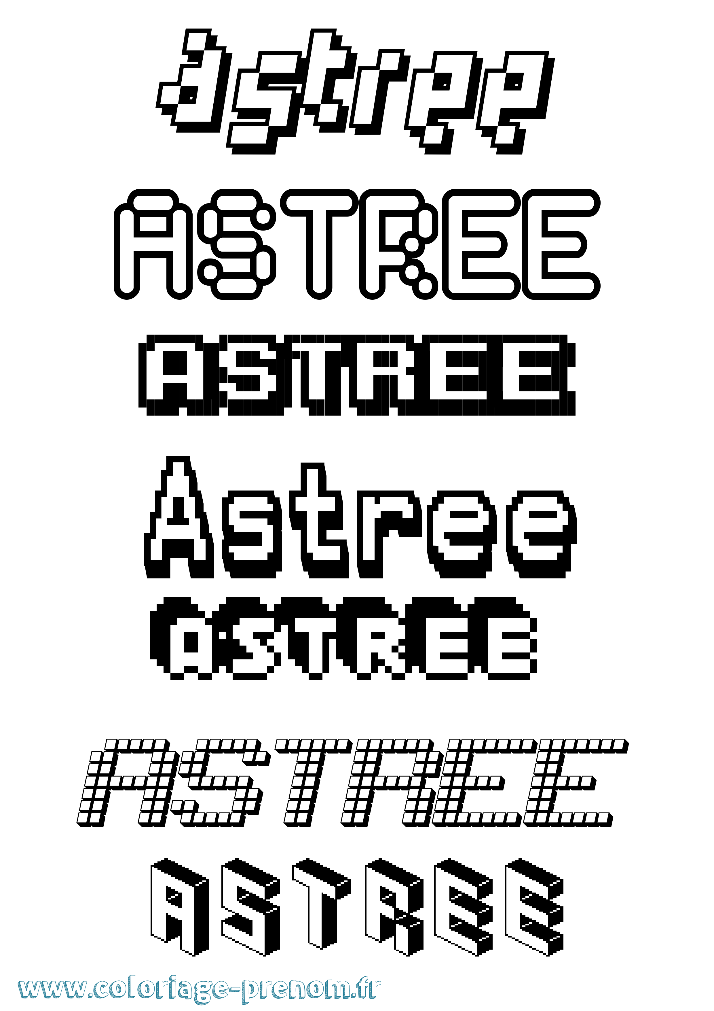 Coloriage prénom Astree Pixel