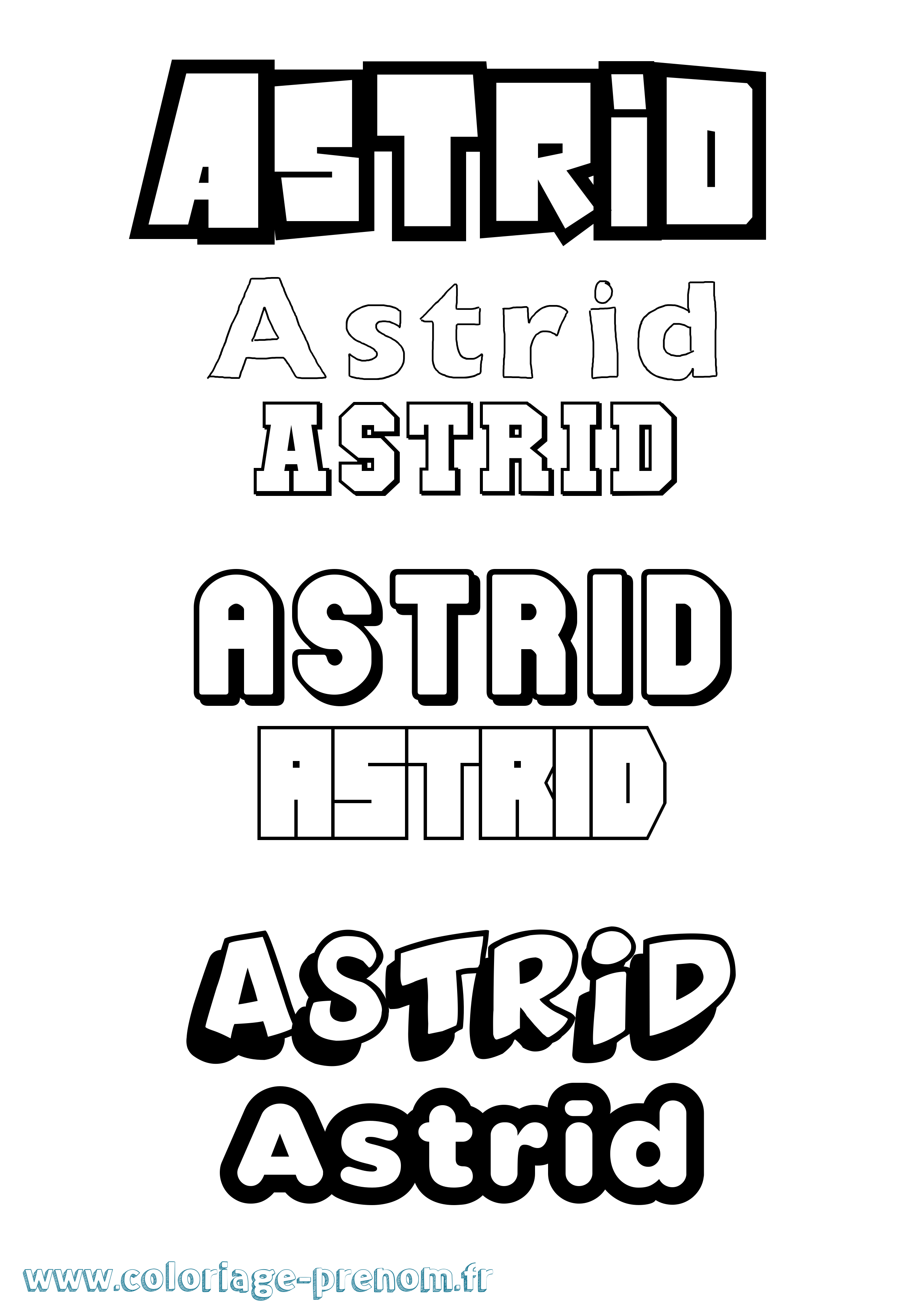 Coloriage prénom Astrid