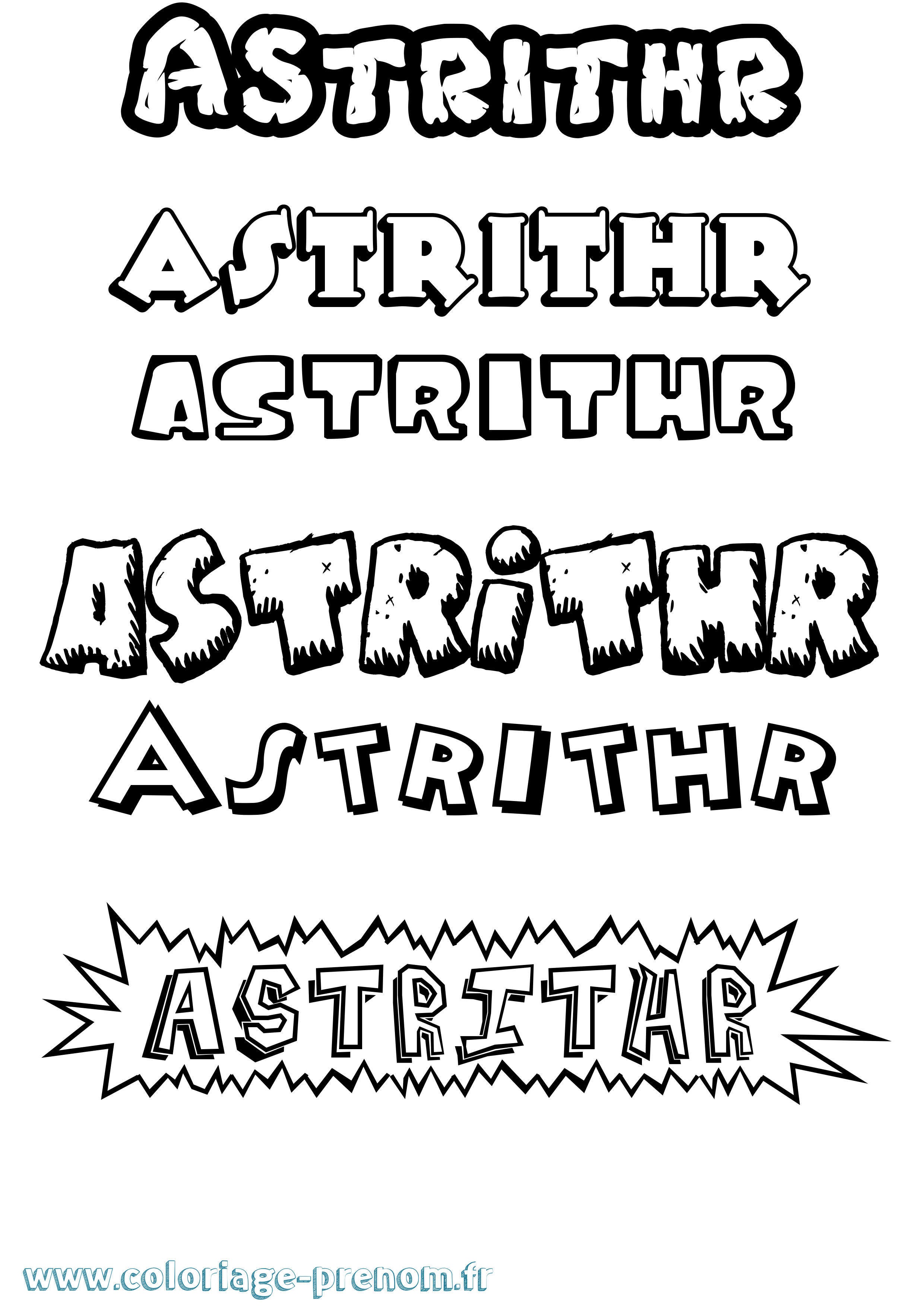 Coloriage prénom Astrithr Dessin Animé