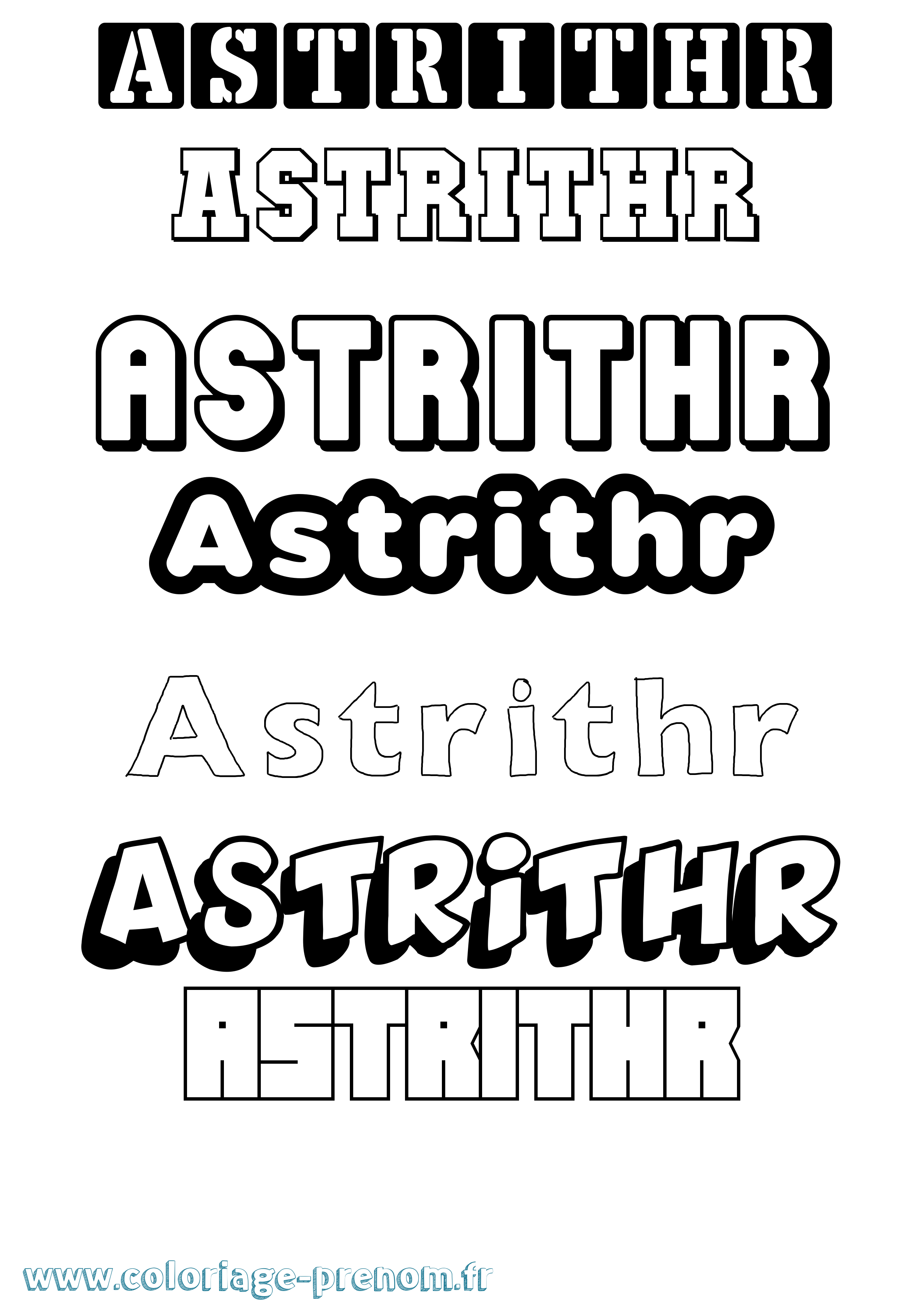 Coloriage prénom Astrithr Simple