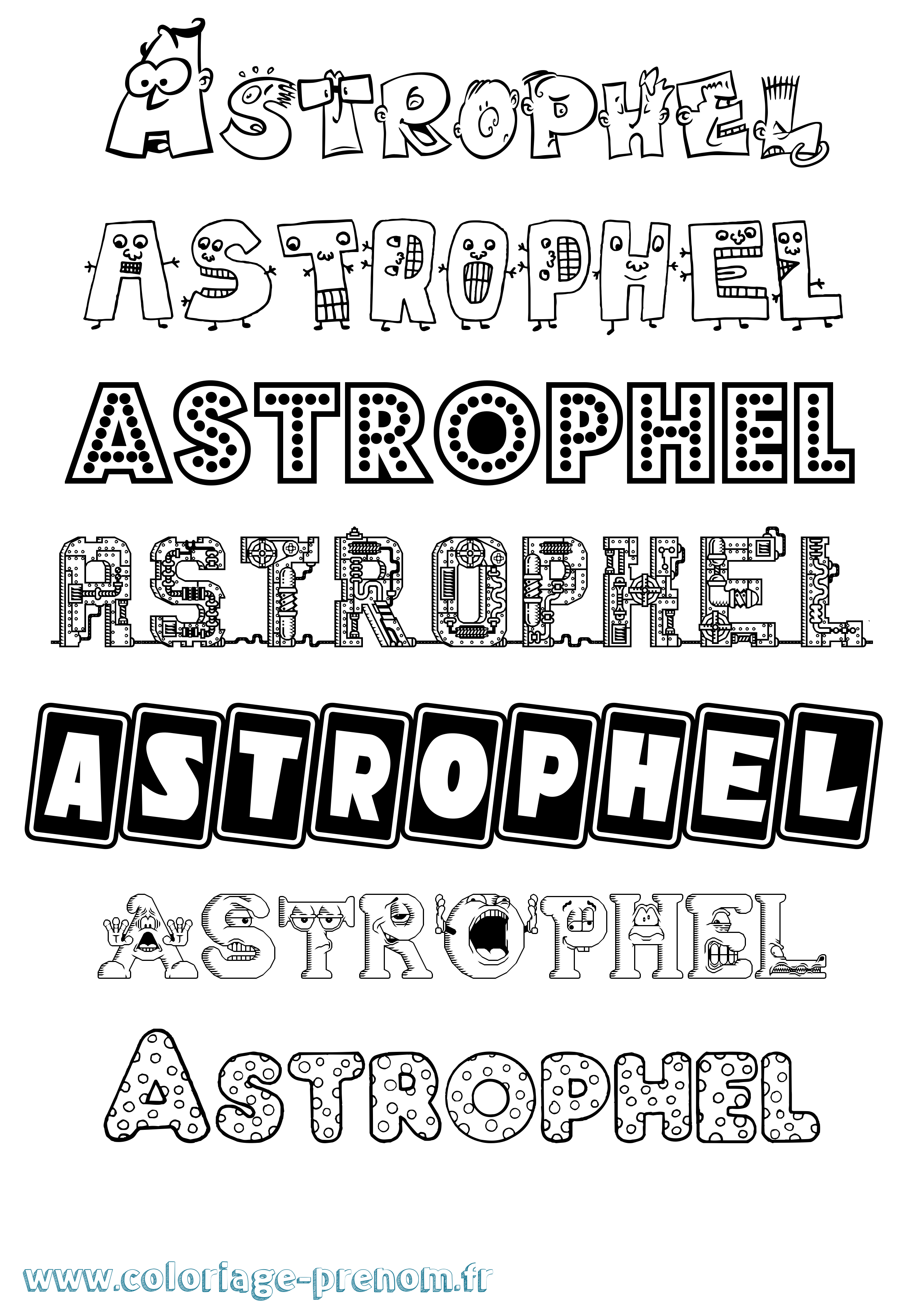 Coloriage prénom Astrophel Fun