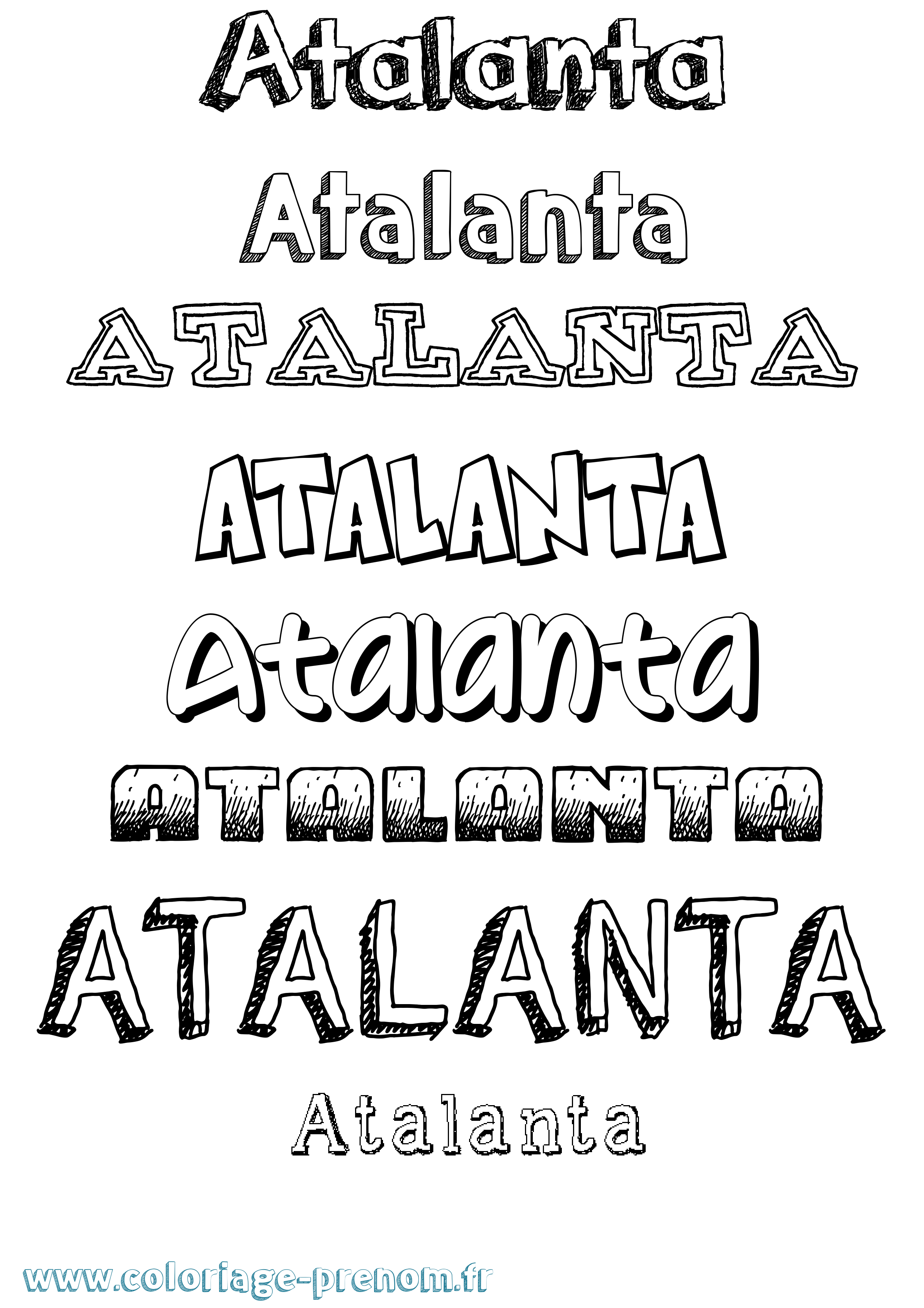 Coloriage prénom Atalanta Dessiné