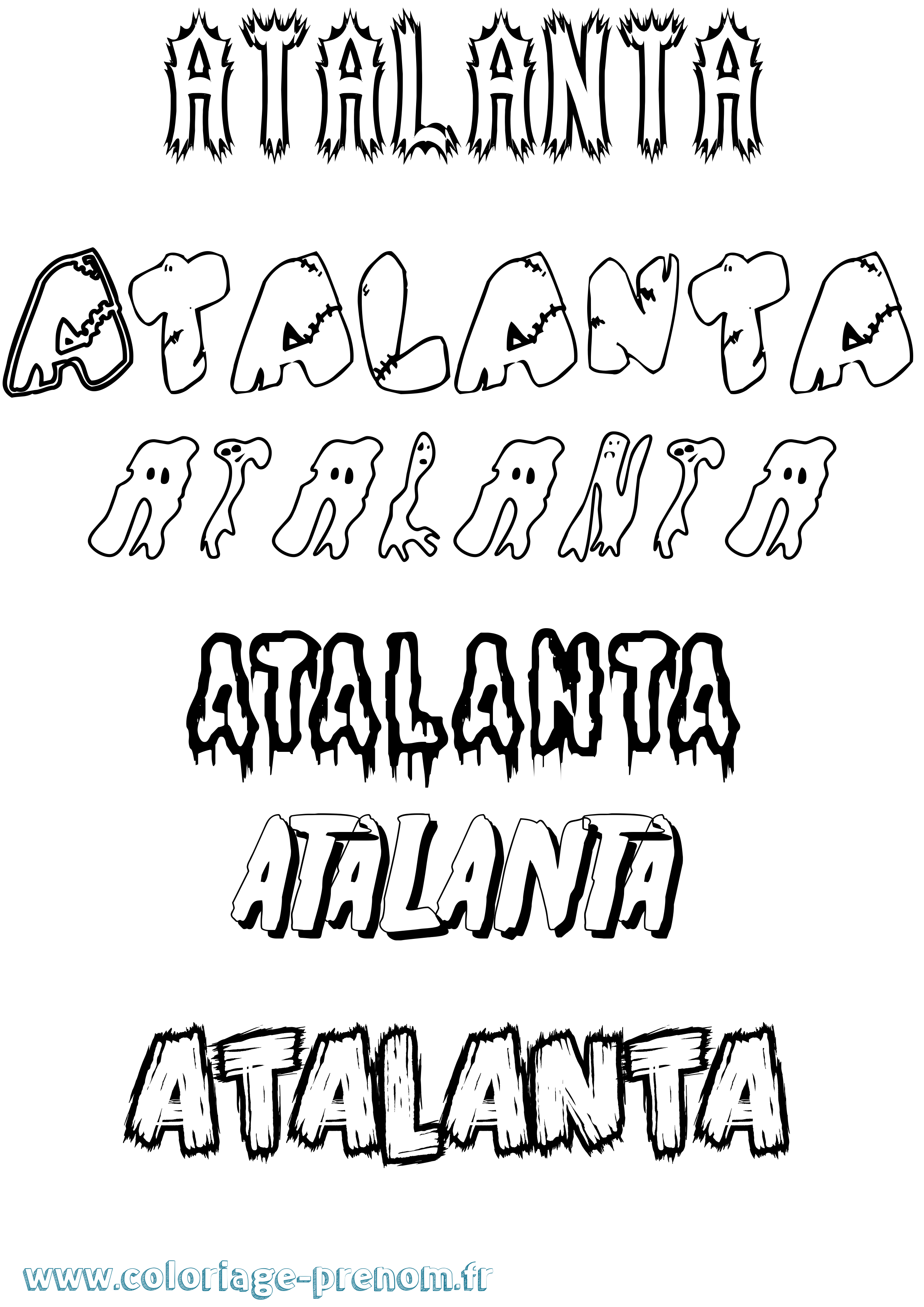 Coloriage prénom Atalanta Frisson
