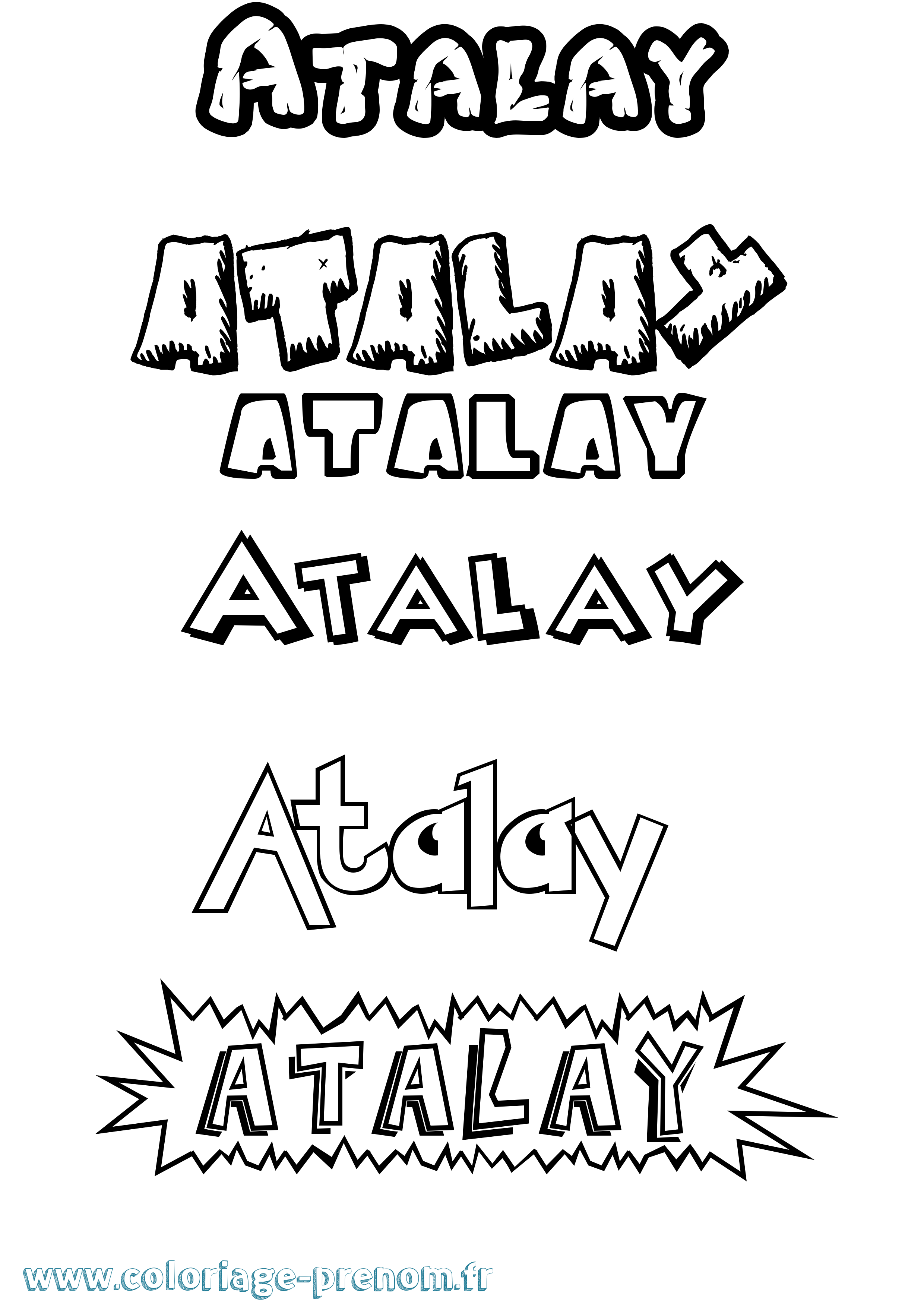 Coloriage prénom Atalay Dessin Animé