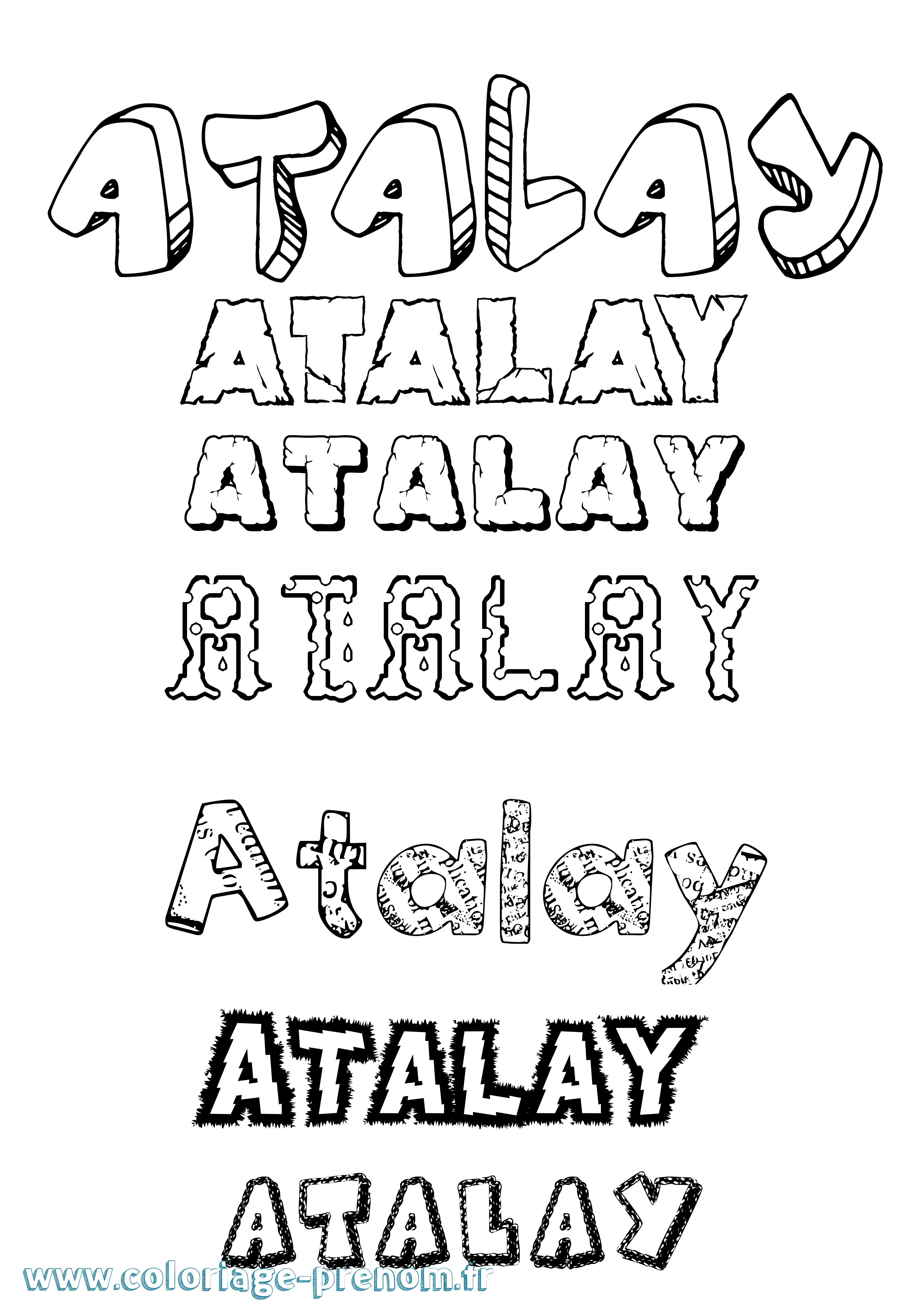 Coloriage prénom Atalay Destructuré