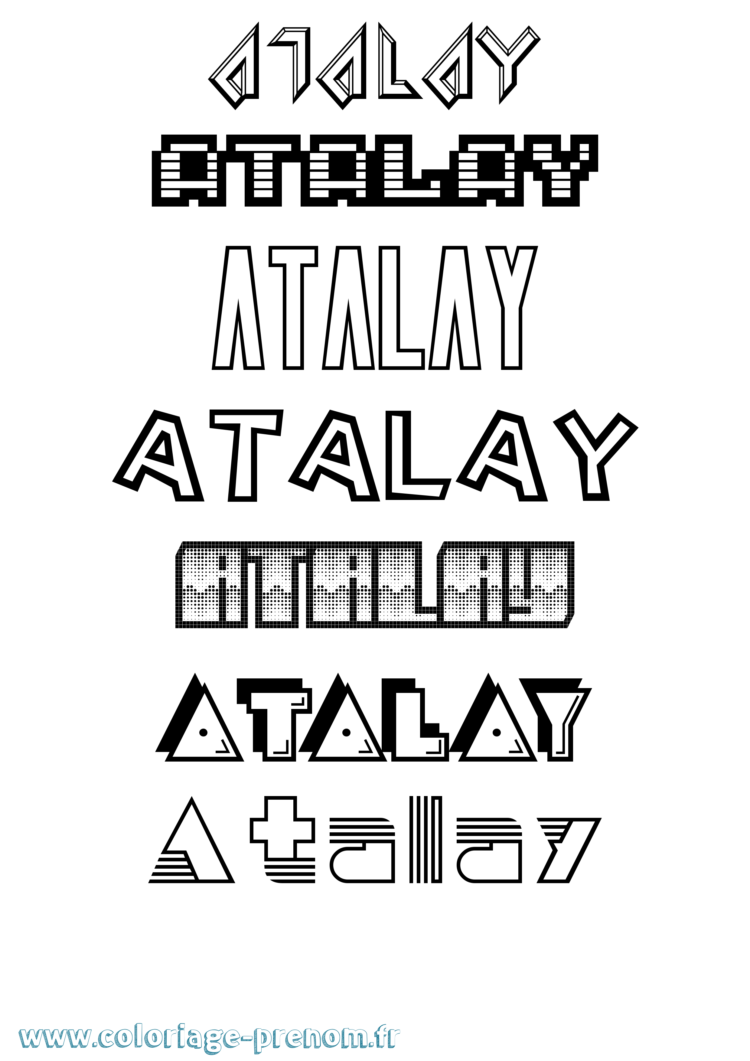 Coloriage prénom Atalay Jeux Vidéos