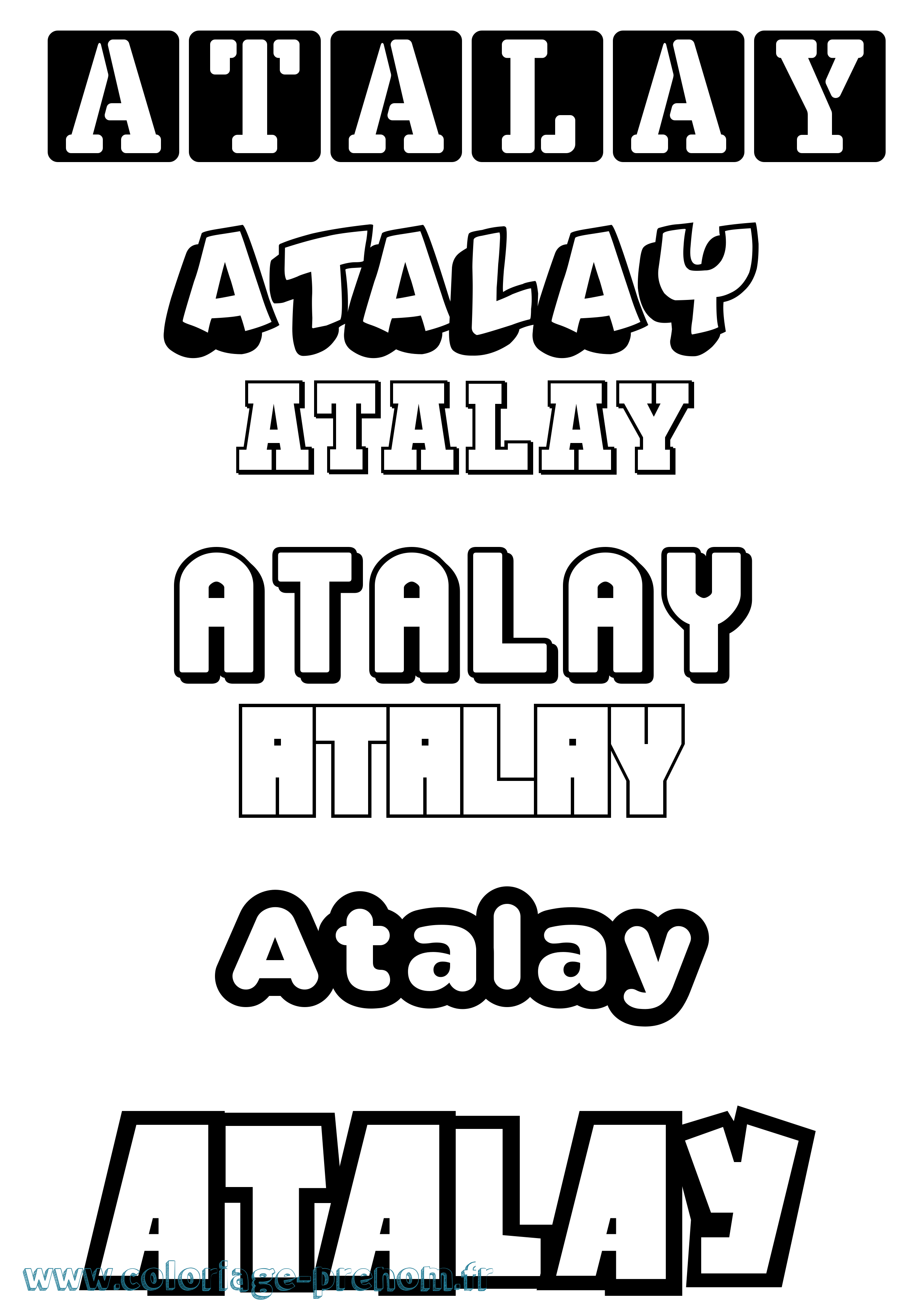 Coloriage prénom Atalay Simple