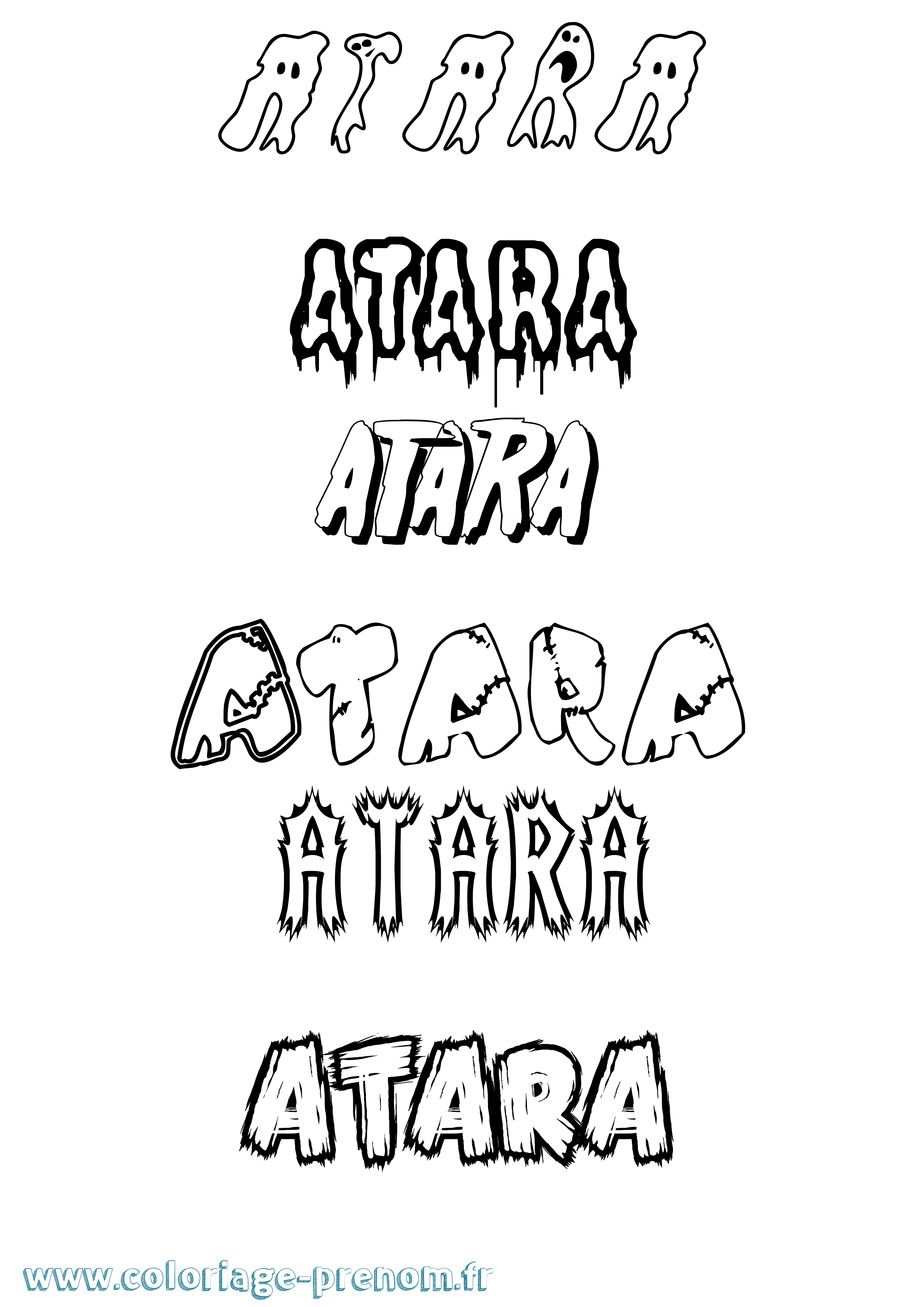 Coloriage prénom Atara Frisson