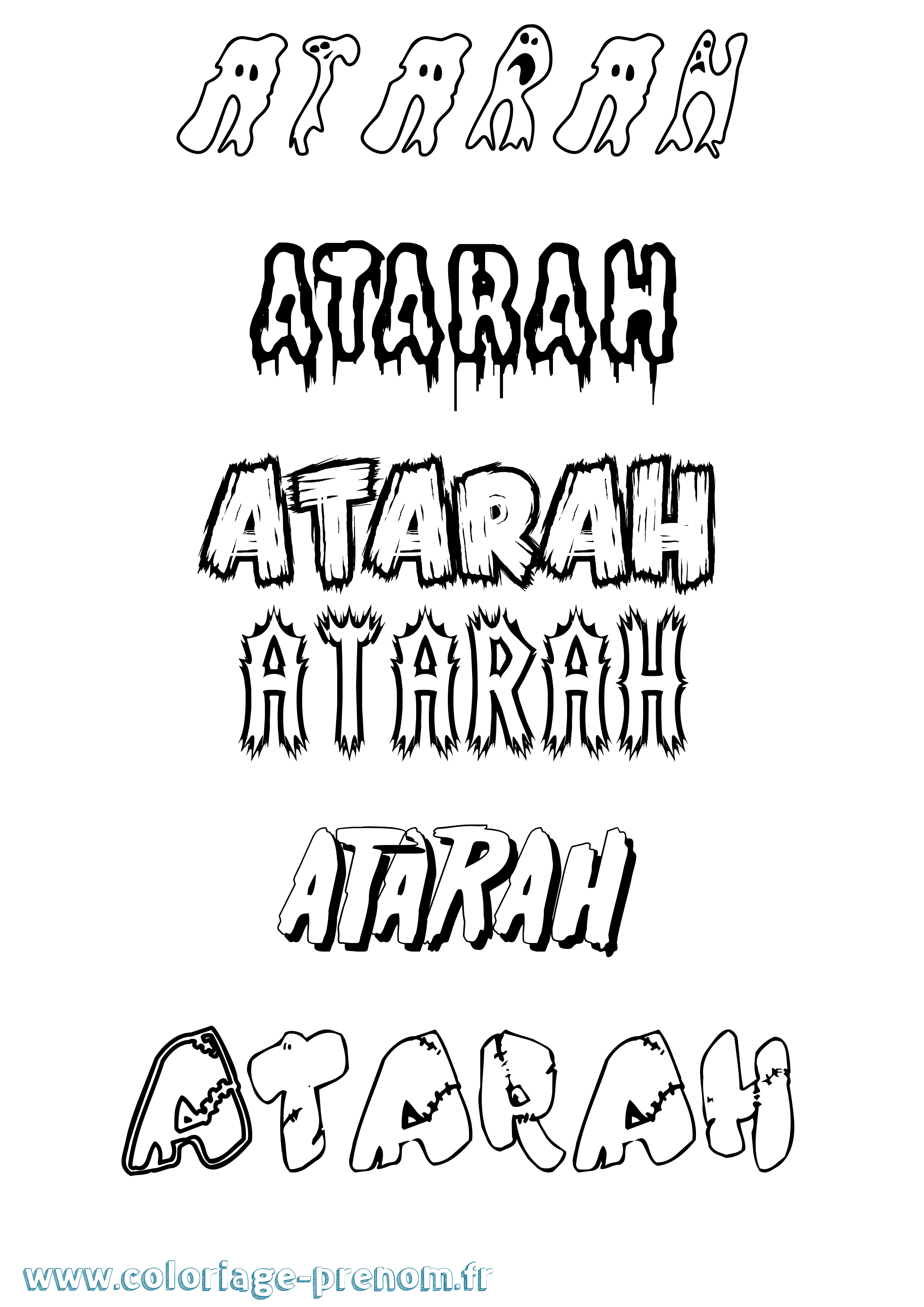 Coloriage Atarah Frisson Coloriage prénom Atarah Frisson