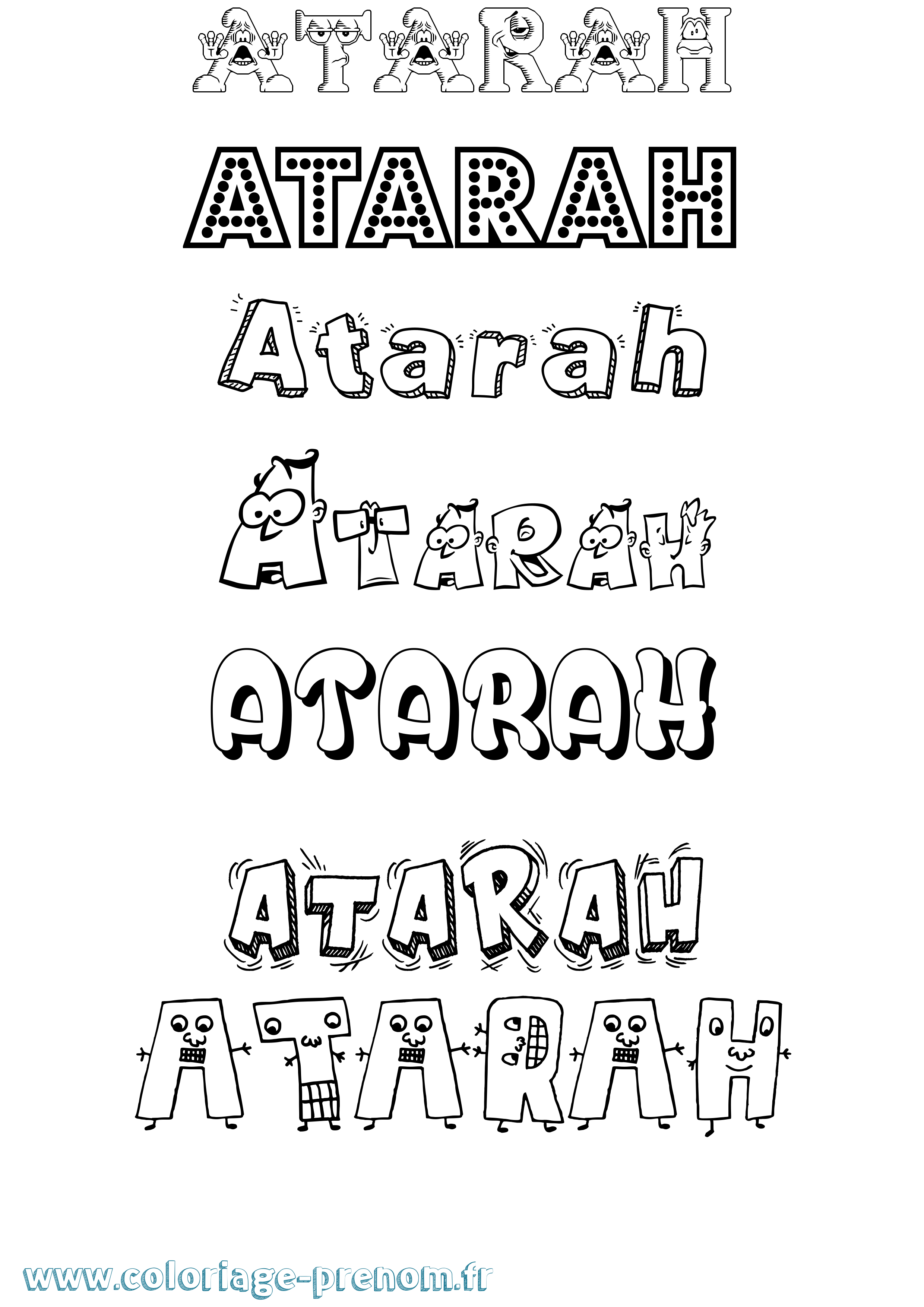 Coloriage Atarah Fun Coloriage prénom Atarah Fun