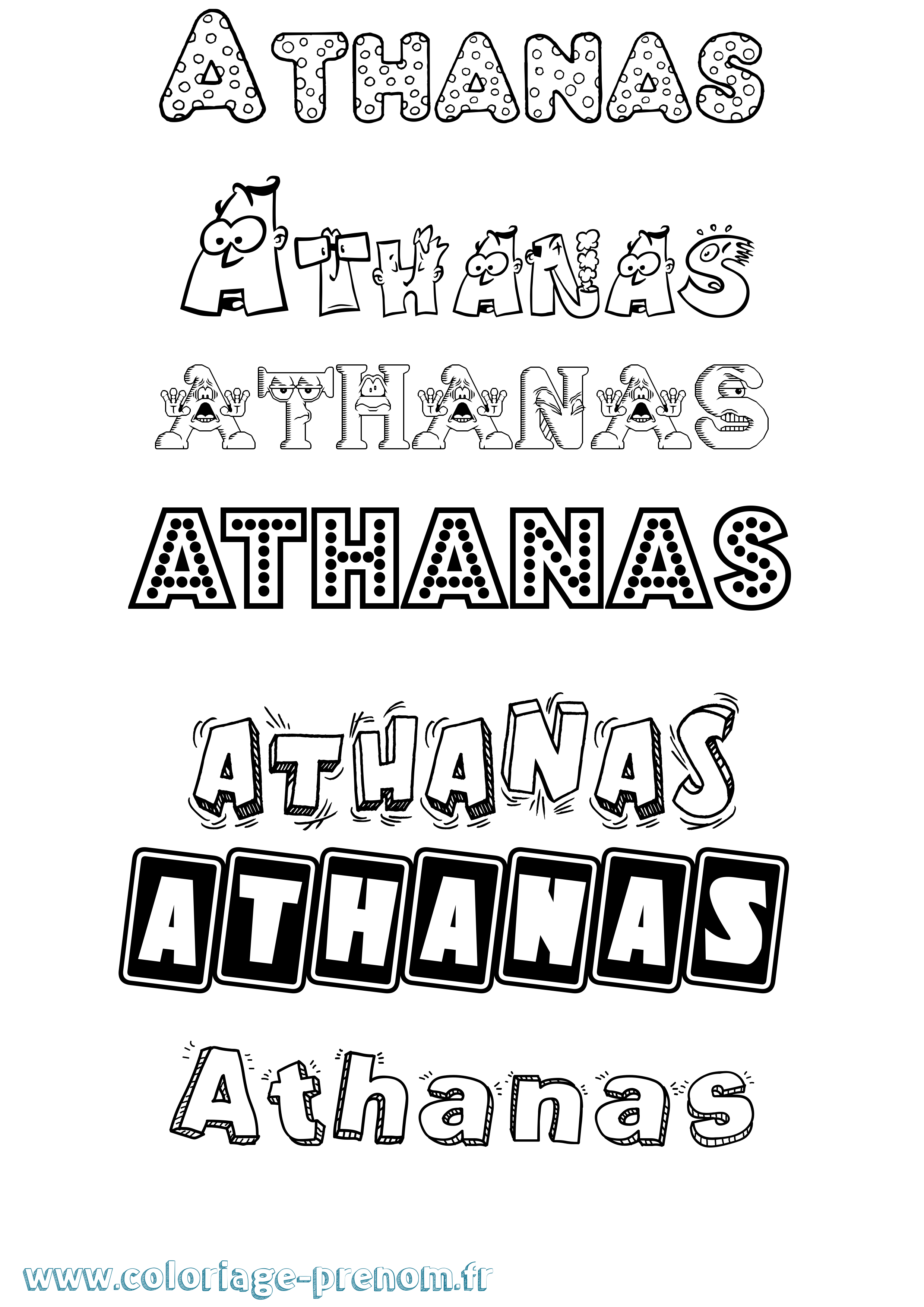 Coloriage prénom Athanas Fun