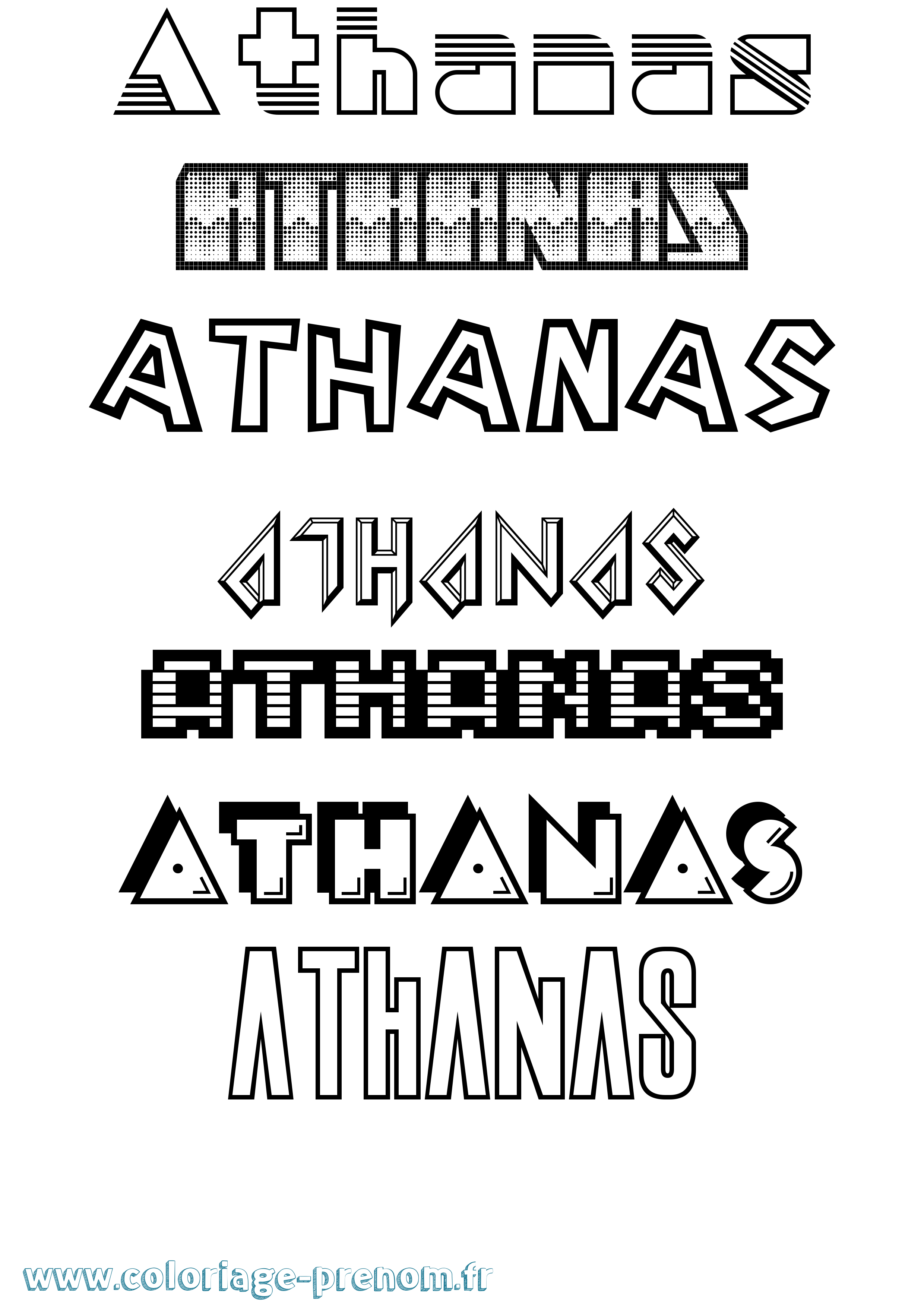 Coloriage prénom Athanas Jeux Vidéos