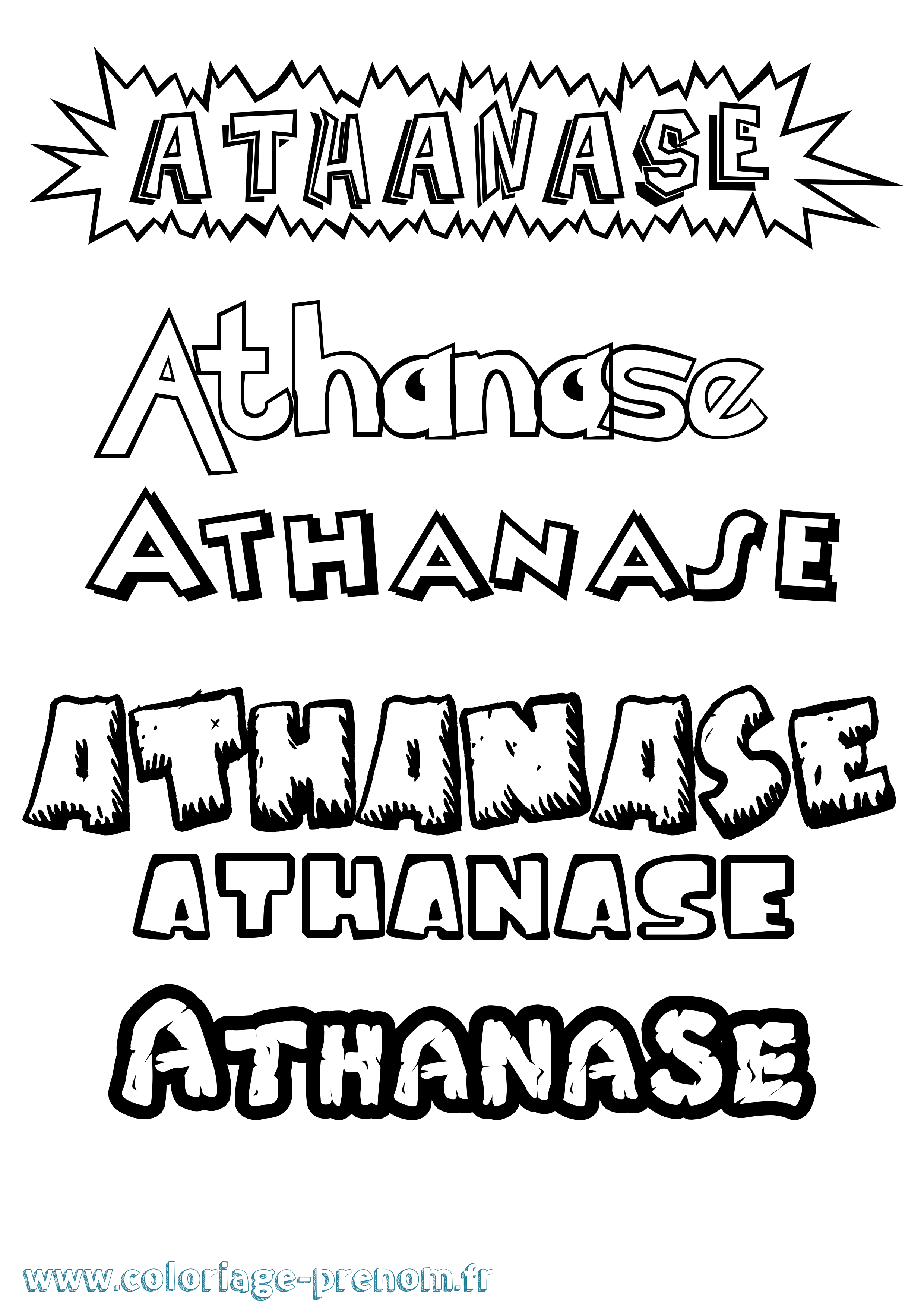 Coloriage prénom Athanase Dessin Animé