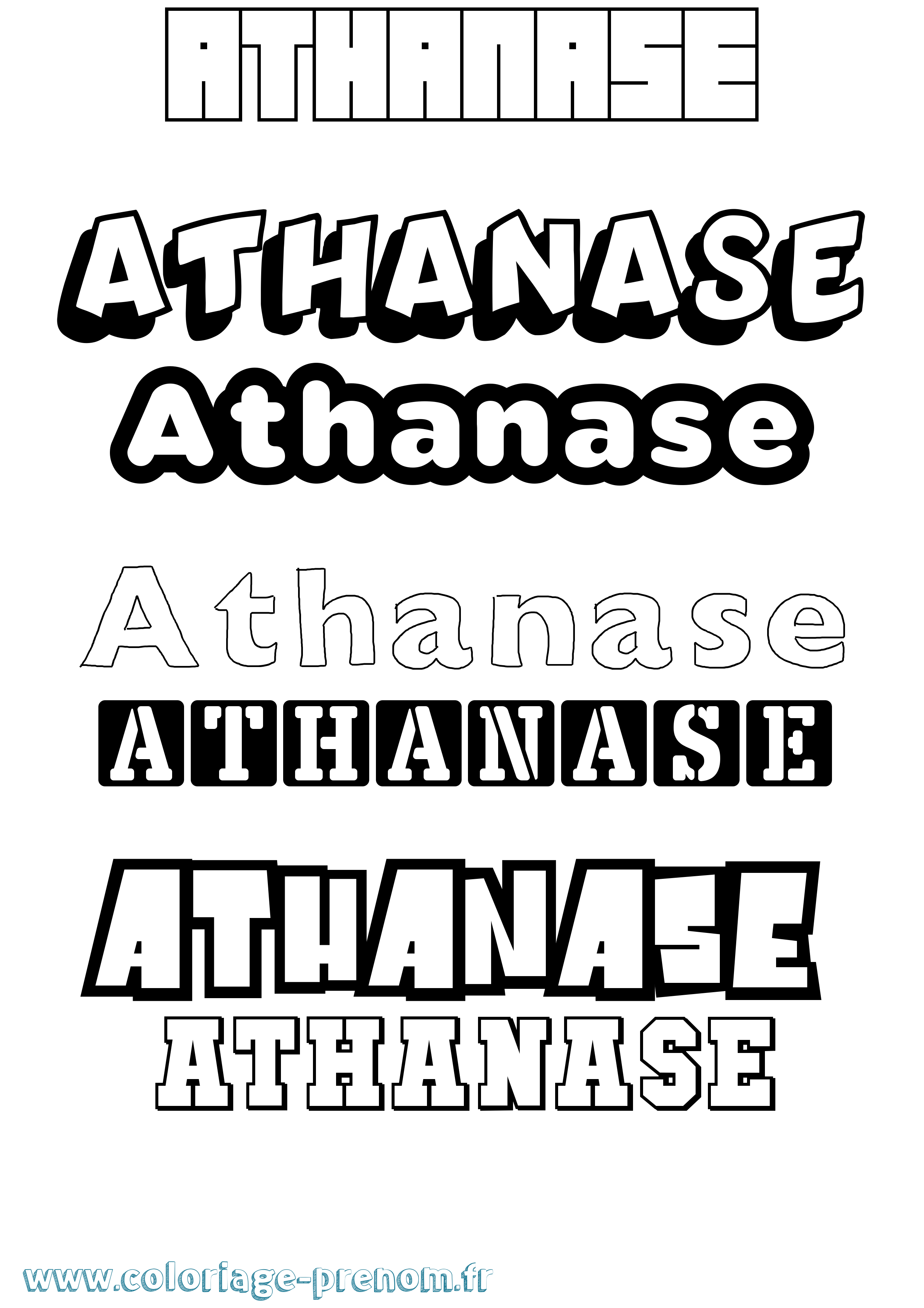 Coloriage prénom Athanase Simple