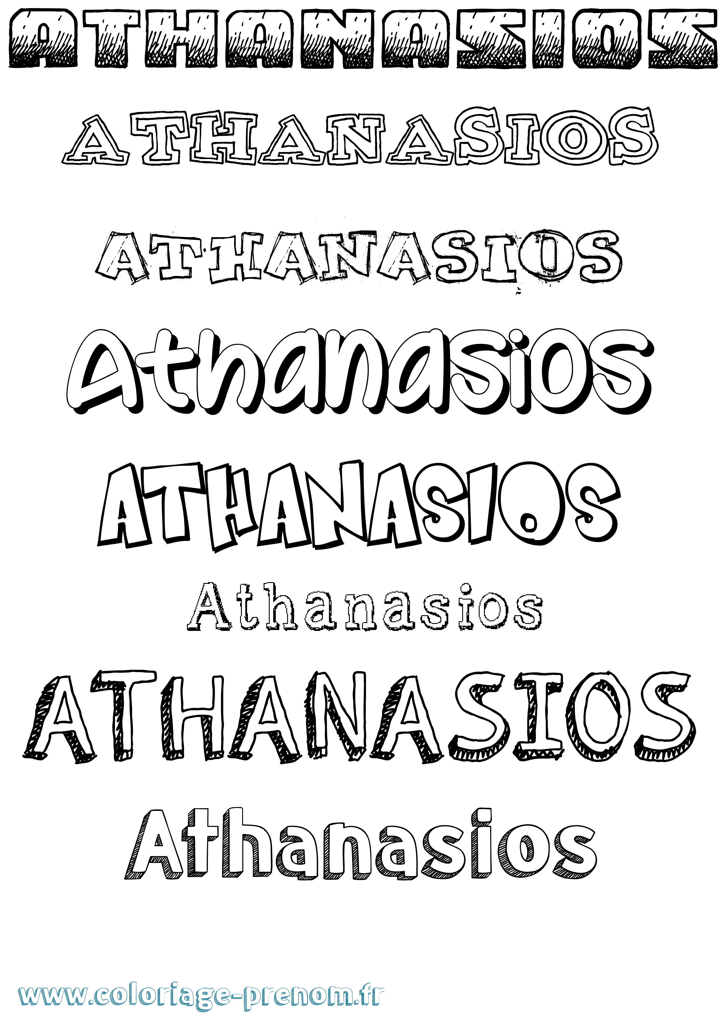 Coloriage prénom Athanasios Dessiné