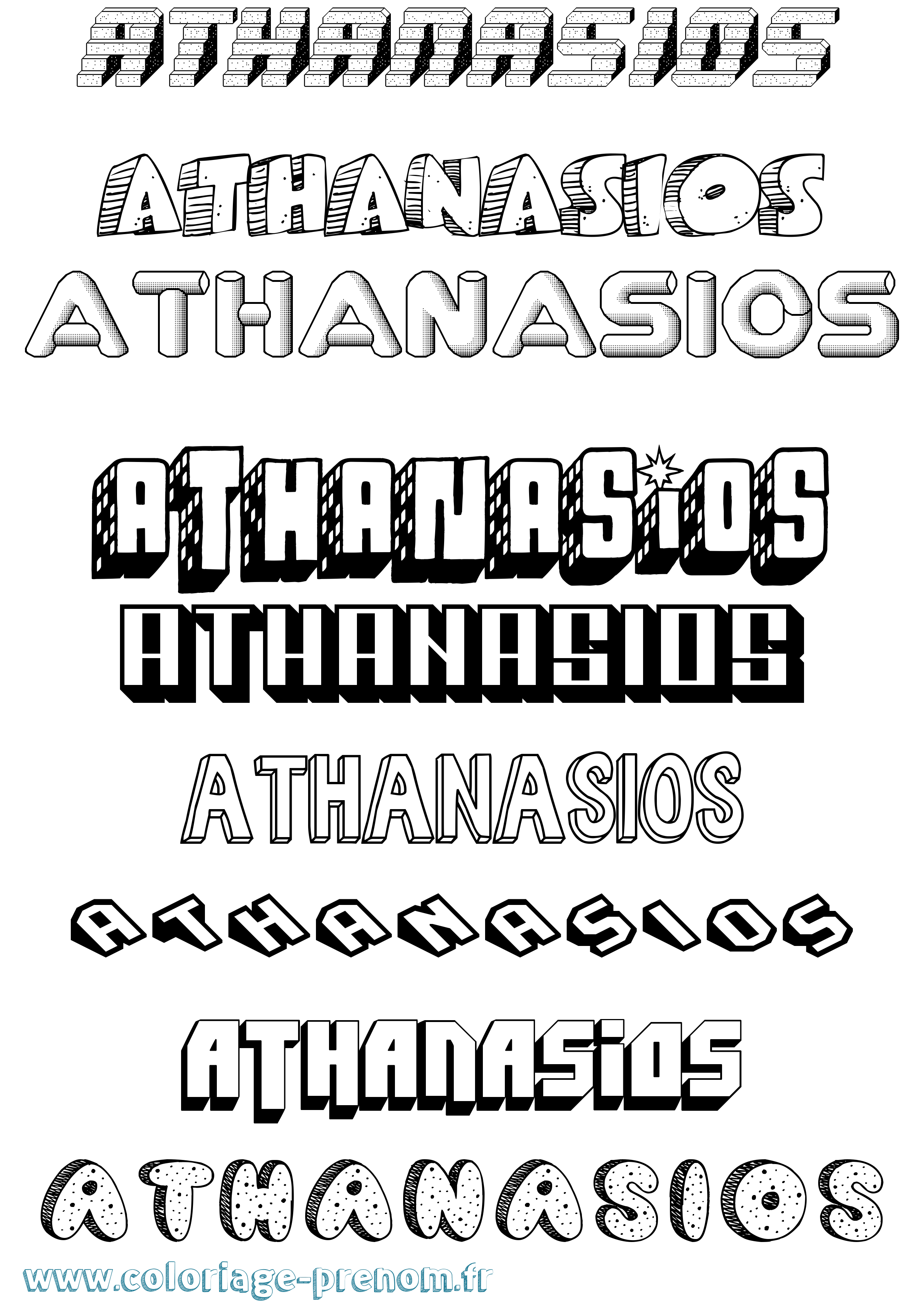 Coloriage prénom Athanasios Effet 3D