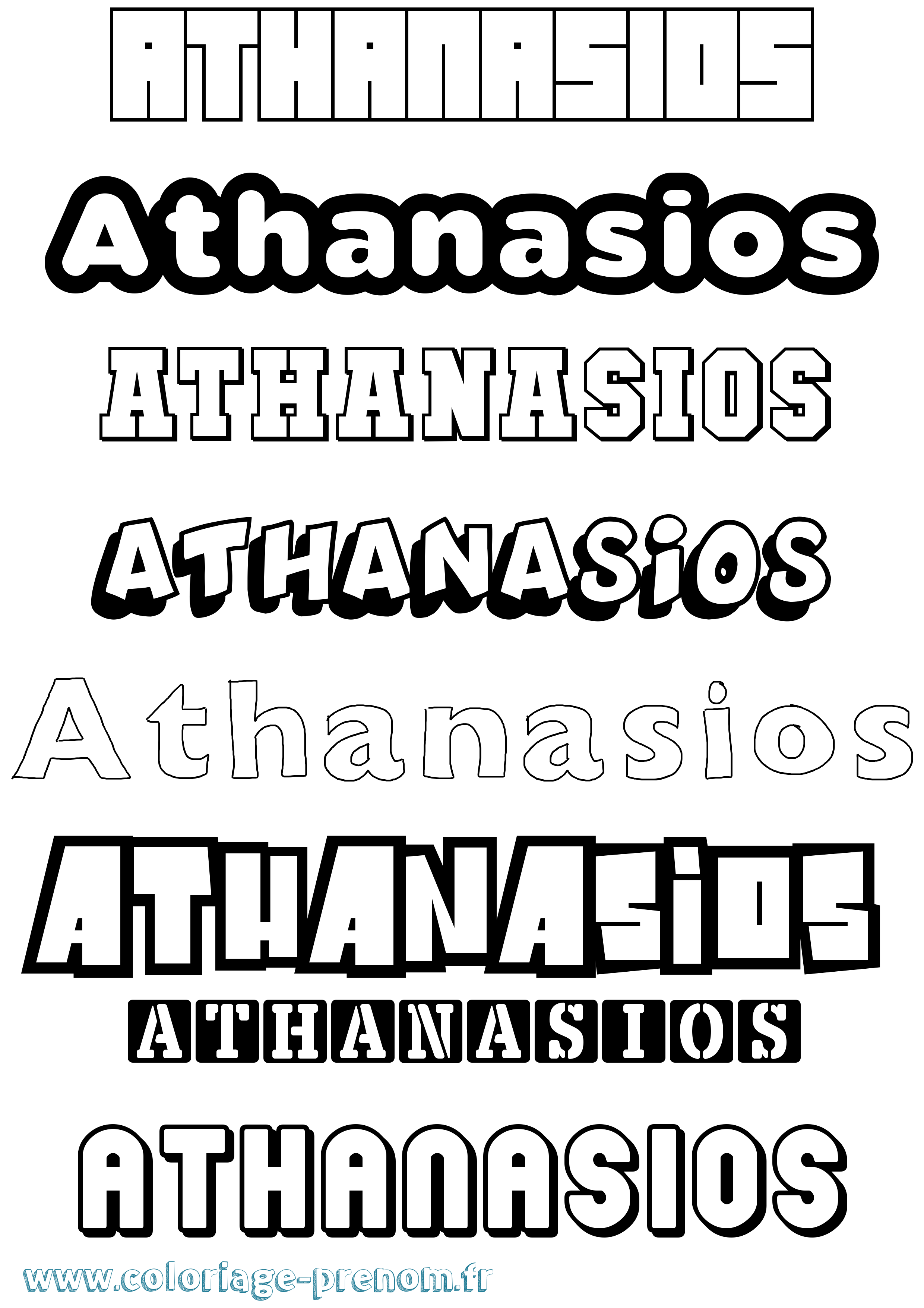 Coloriage prénom Athanasios Simple