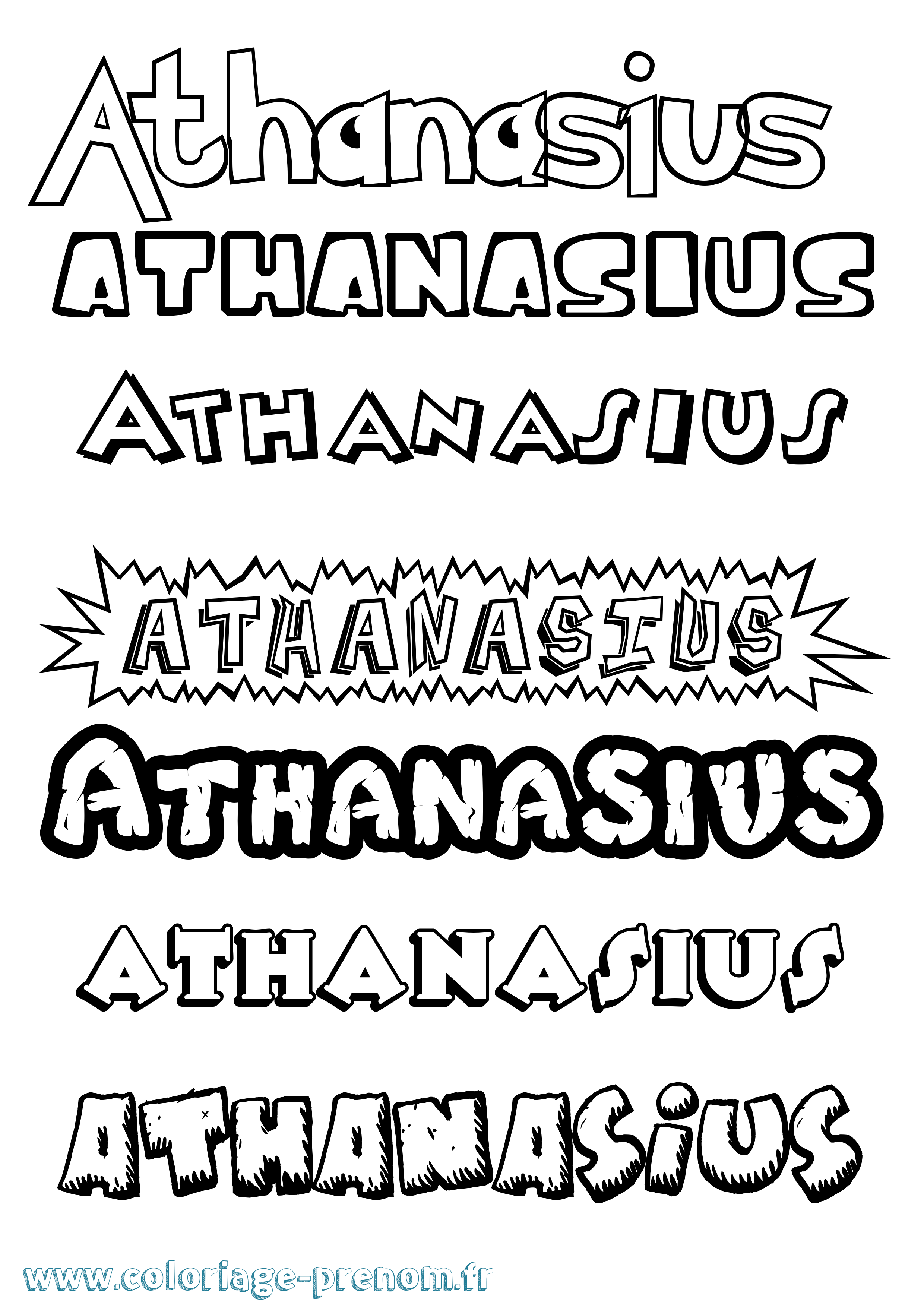 Coloriage prénom Athanasius Dessin Animé