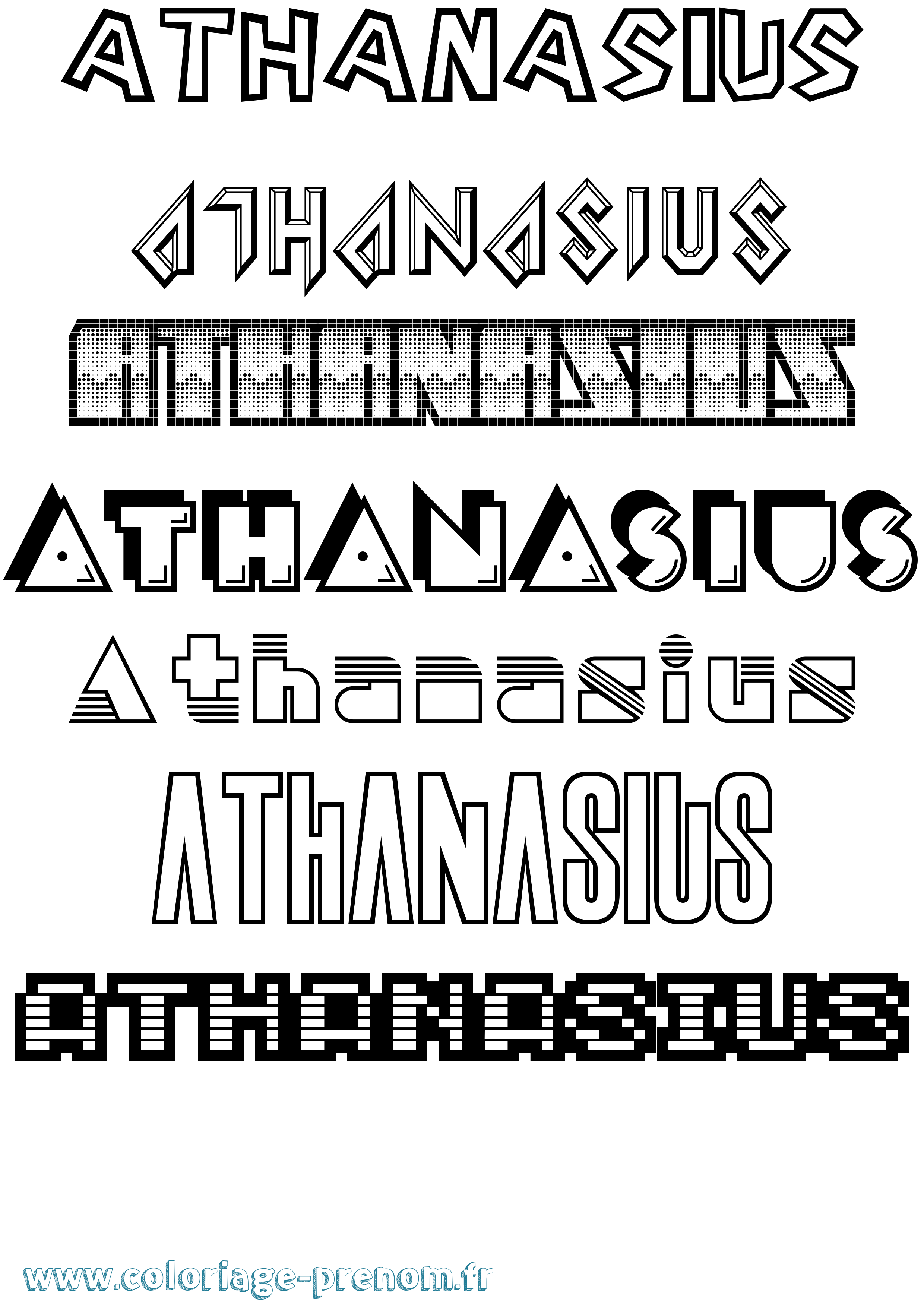 Coloriage prénom Athanasius Jeux Vidéos