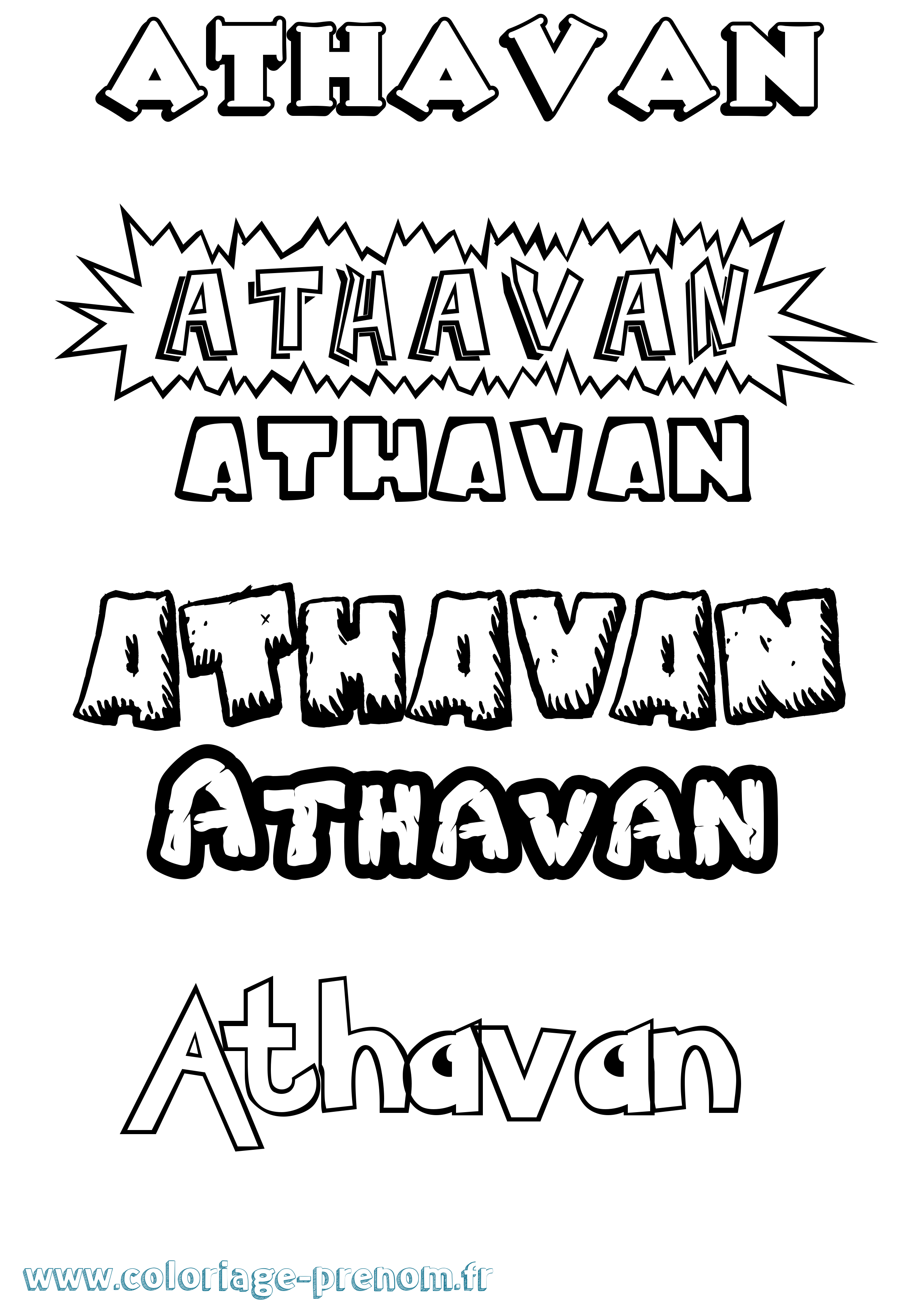 Coloriage prénom Athavan Dessin Animé