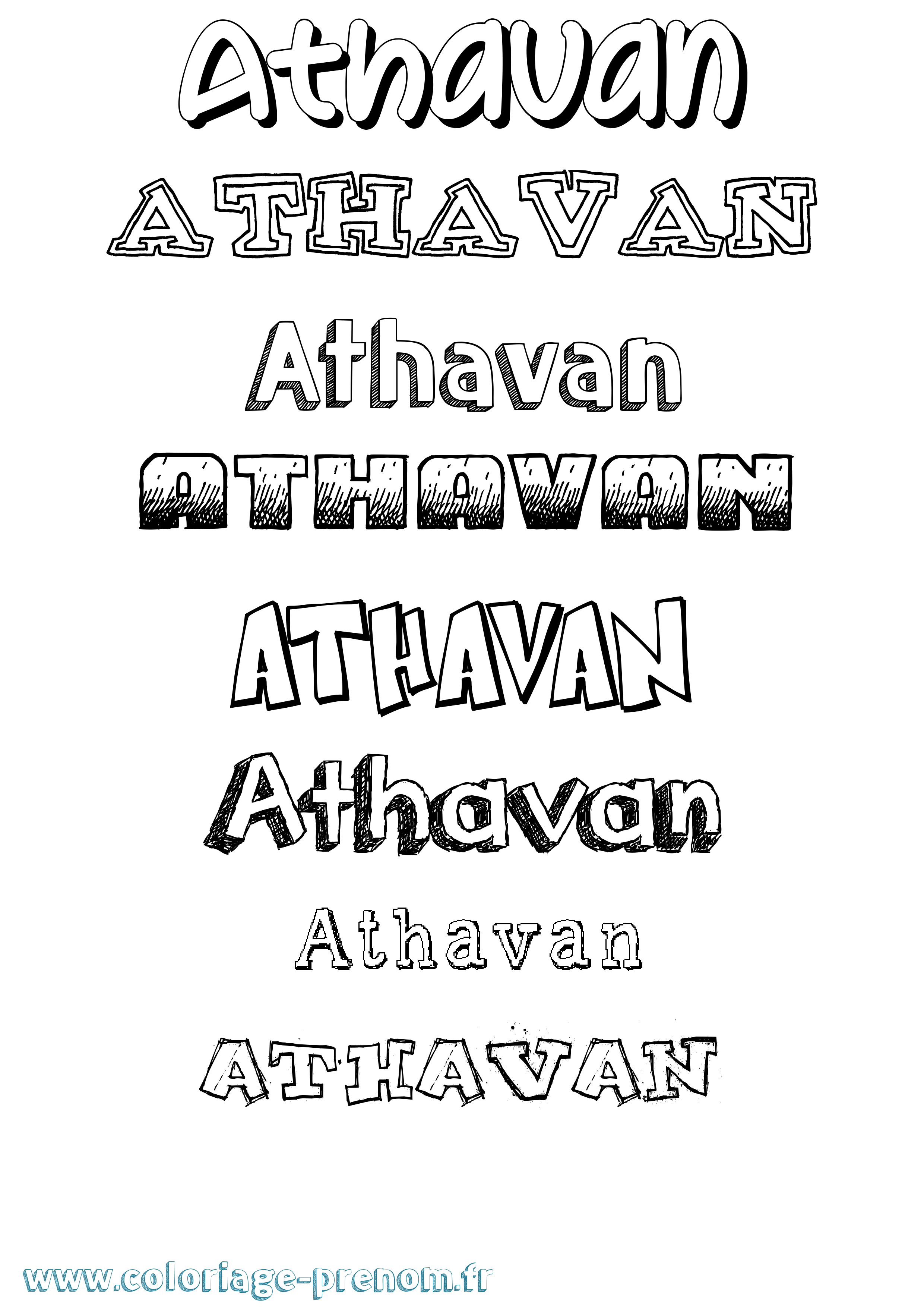 Coloriage prénom Athavan Dessiné