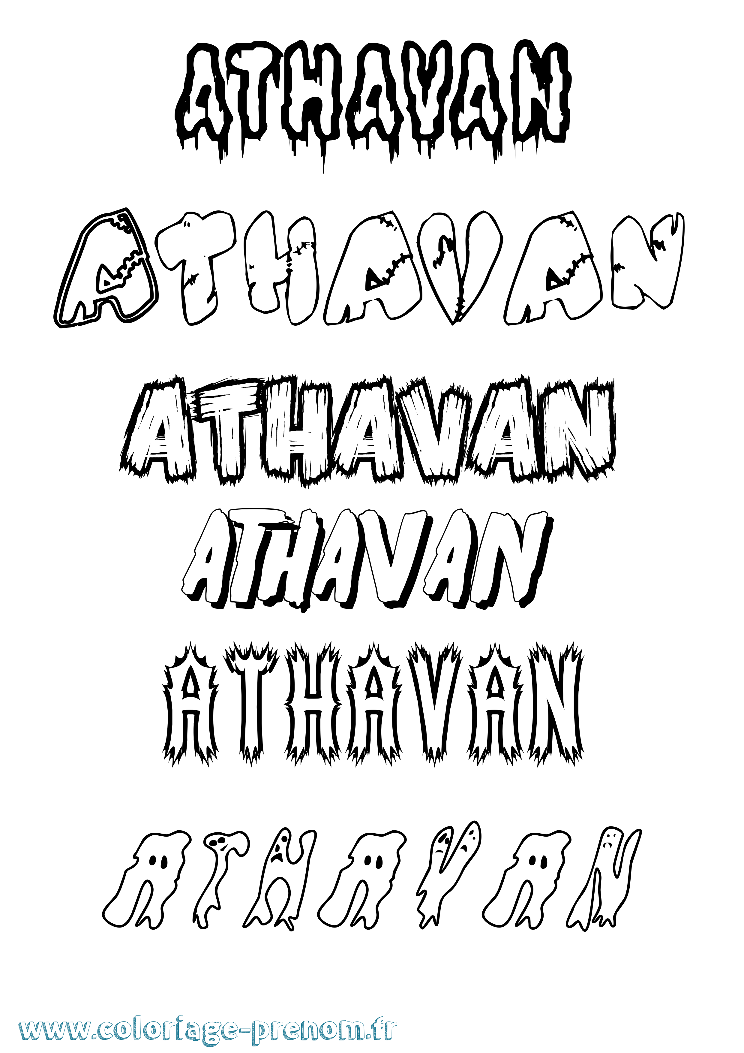 Coloriage prénom Athavan Frisson